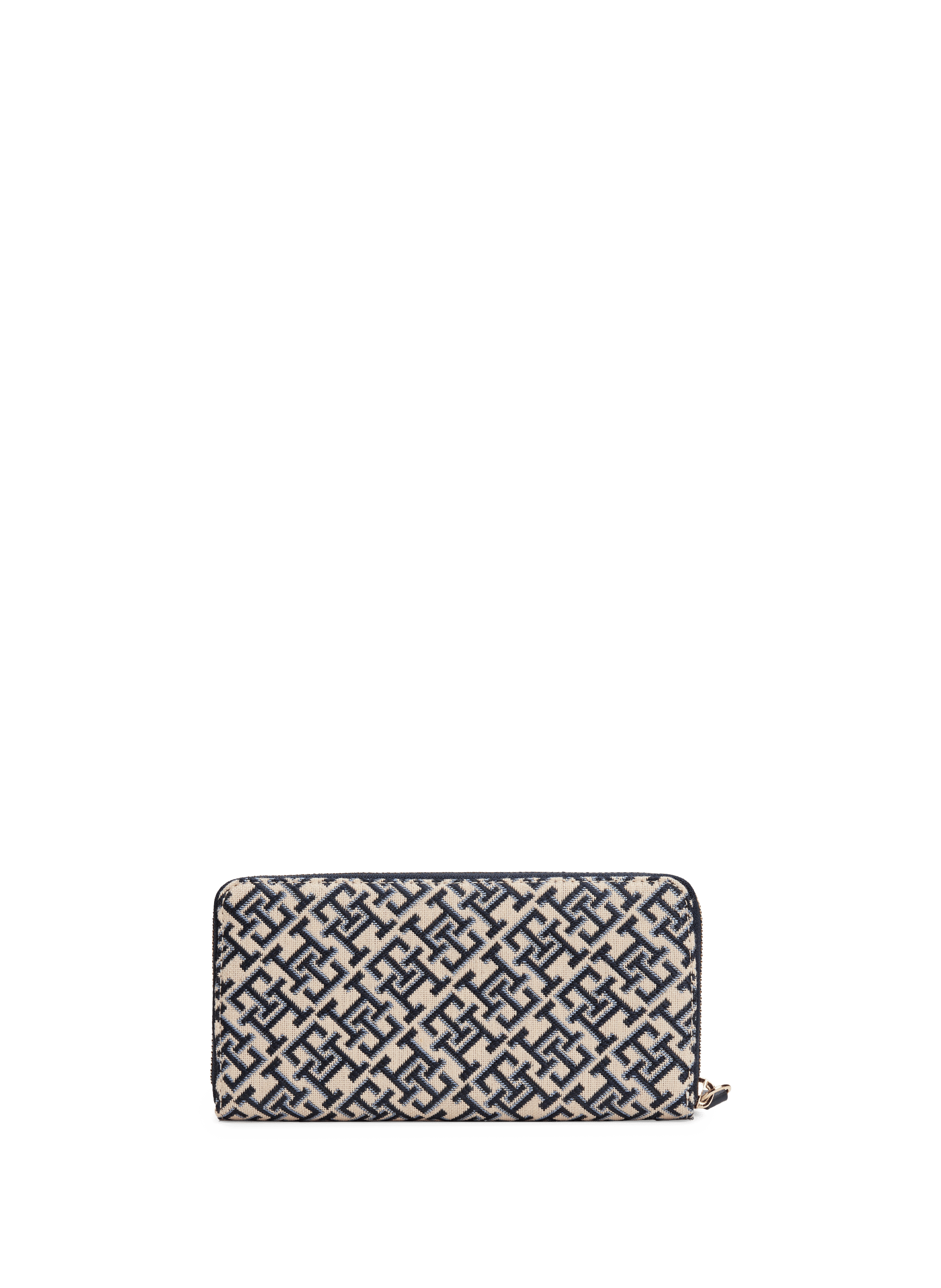 Portefeuille zippé en jacquard à monogramme TOMMY HILFIGER Bleu