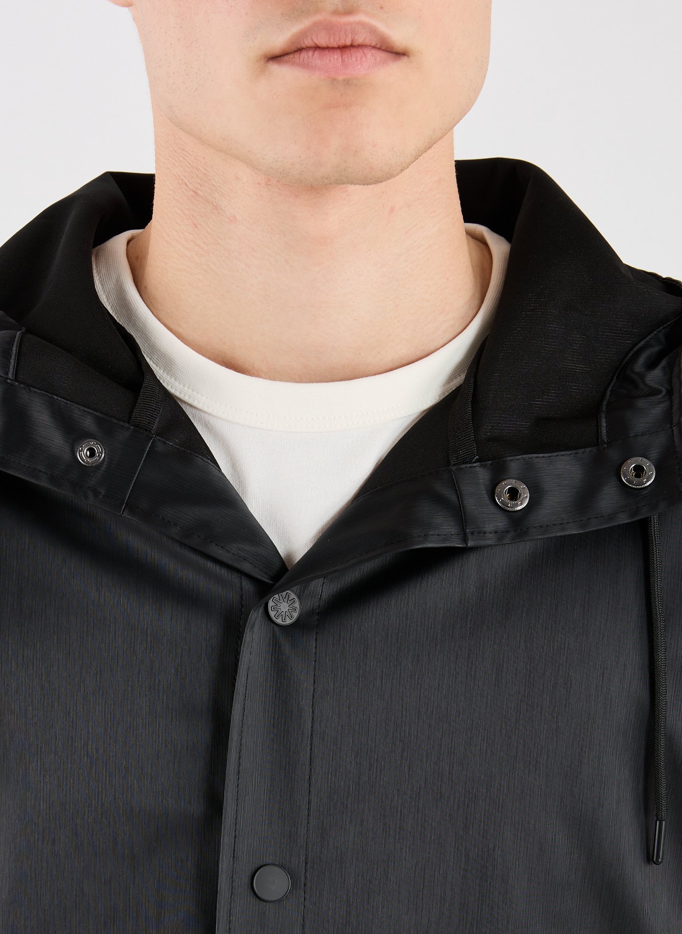 Imperméable long à capuche RAINS Noir