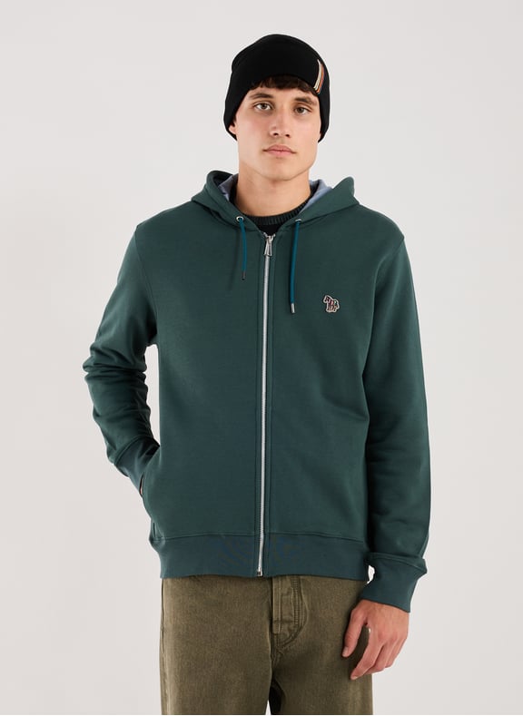 Sweatshirt zippé à capuche en coton Vert by PAUL SMITH PAUL SMITH Sweatshirt zippé à capuche en coton Vert