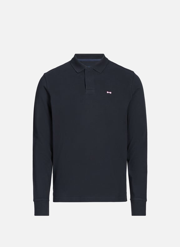 Embroidered long-sleeve cotton polo EDEN PARK Embroidered long-sleeve cotton polo EDEN PARK