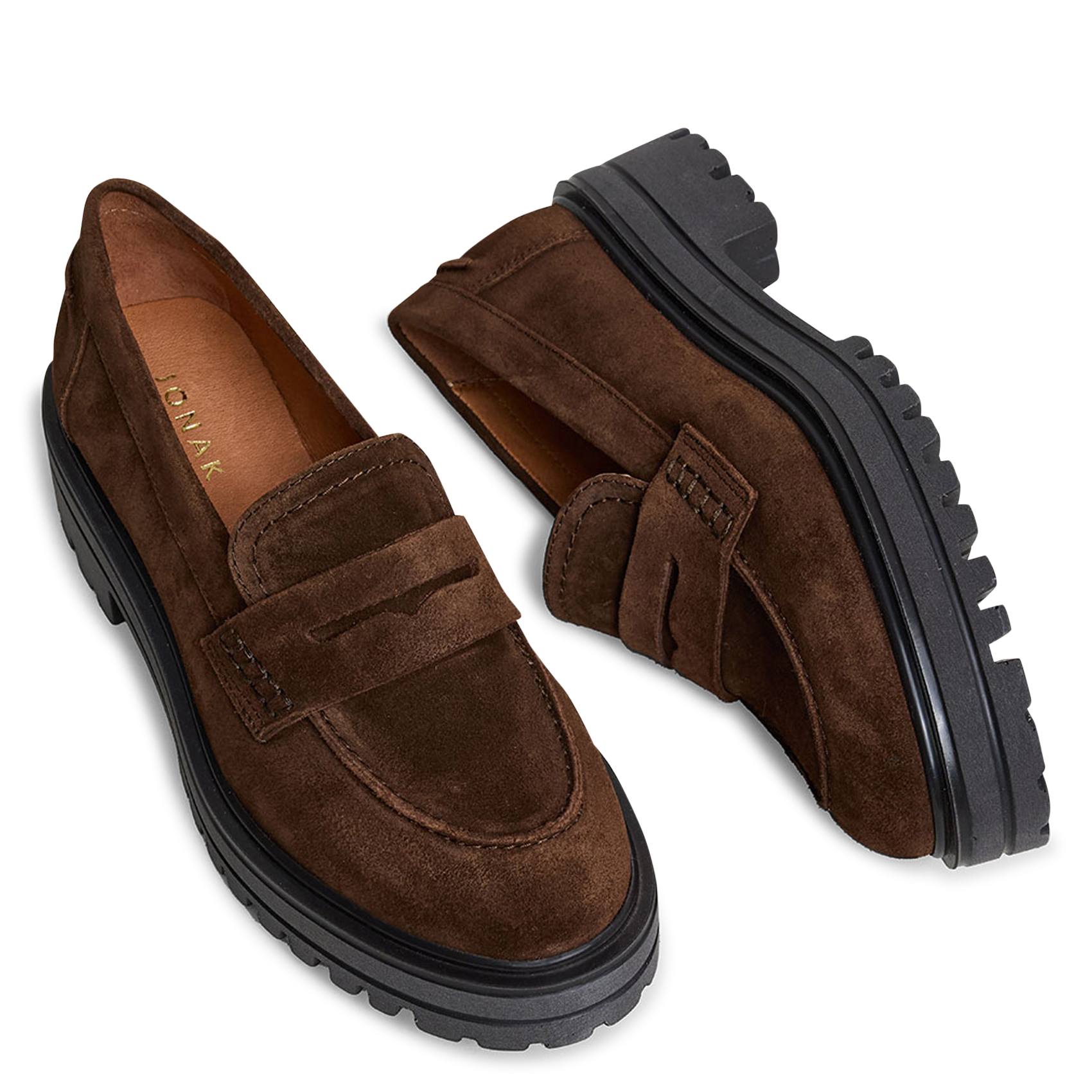 Mocassins en cuir velours alfi JONAK Marron