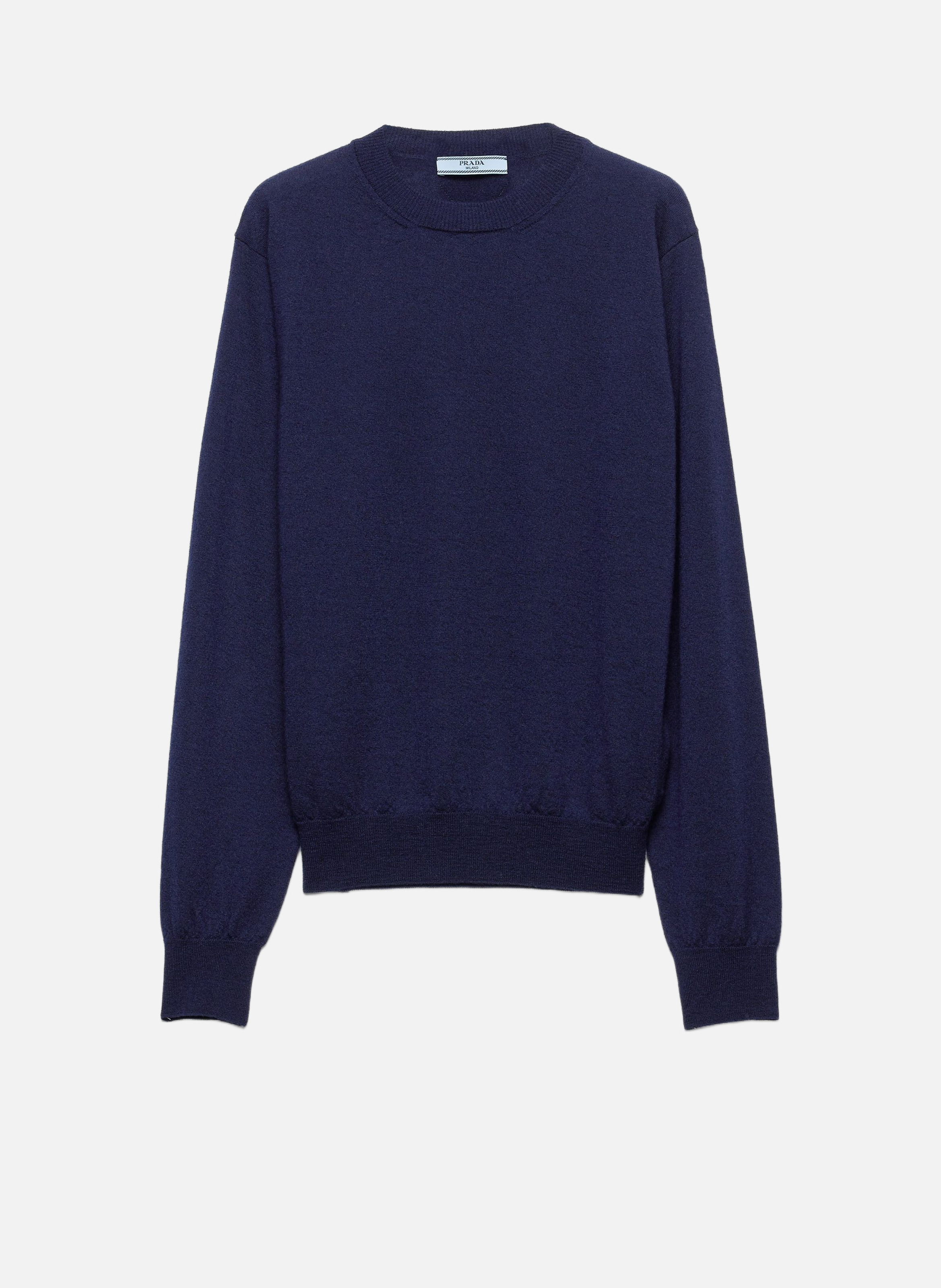 Pull à col rond en cachemire PRADA Bleu