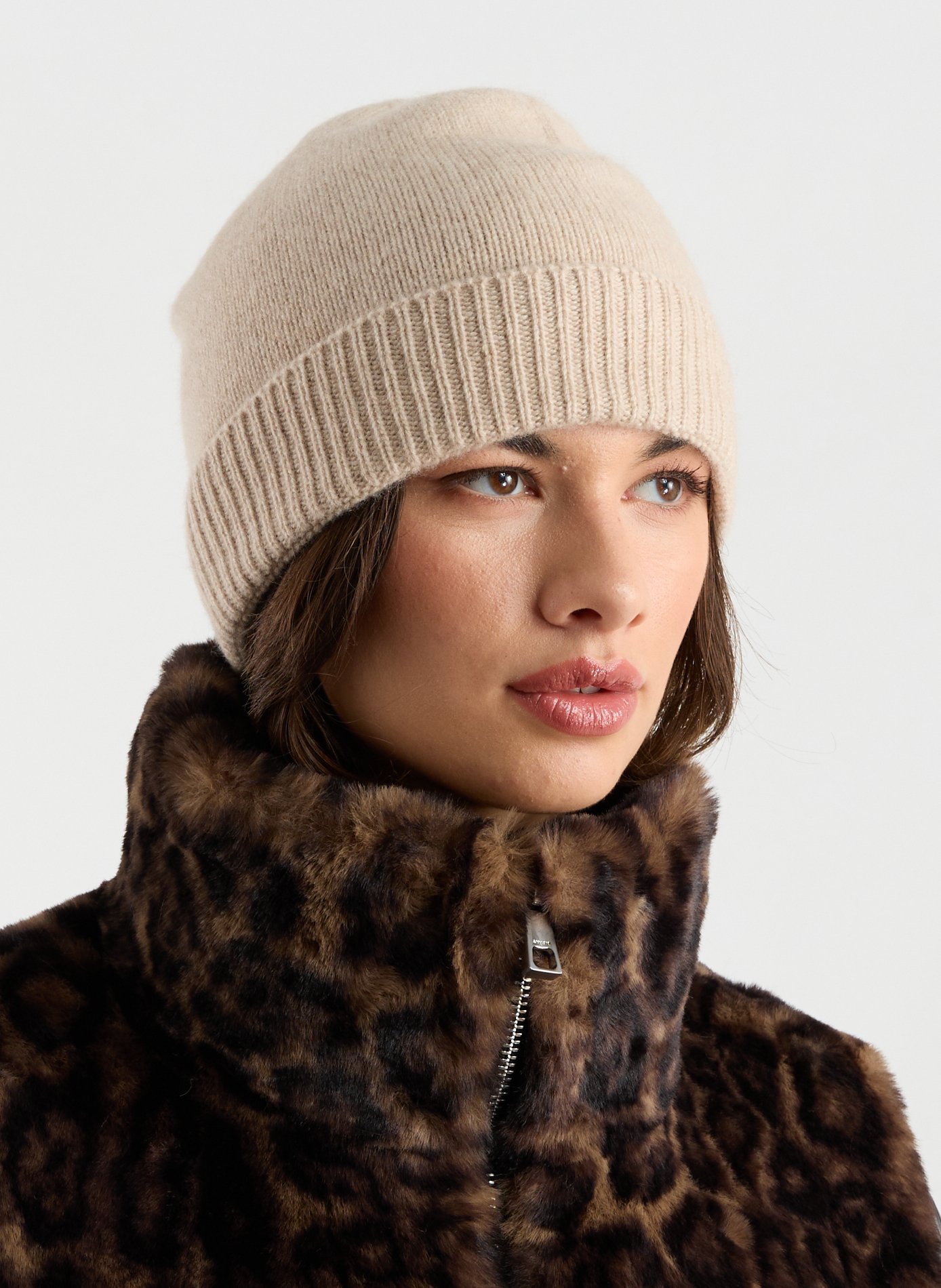 Bonnet côtelé en cachemire AU PRINTEMPS PARIS Beige