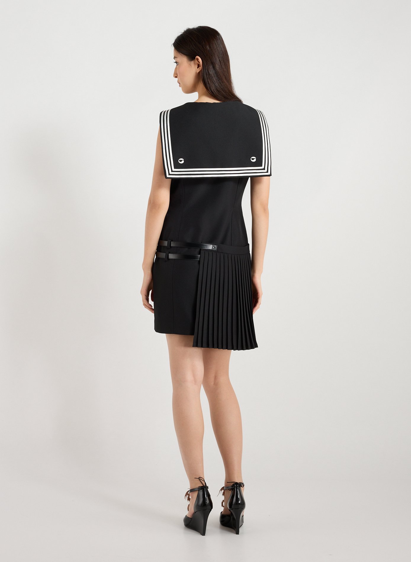 Asymmetric mini dress with sailor collar COPERNI Black