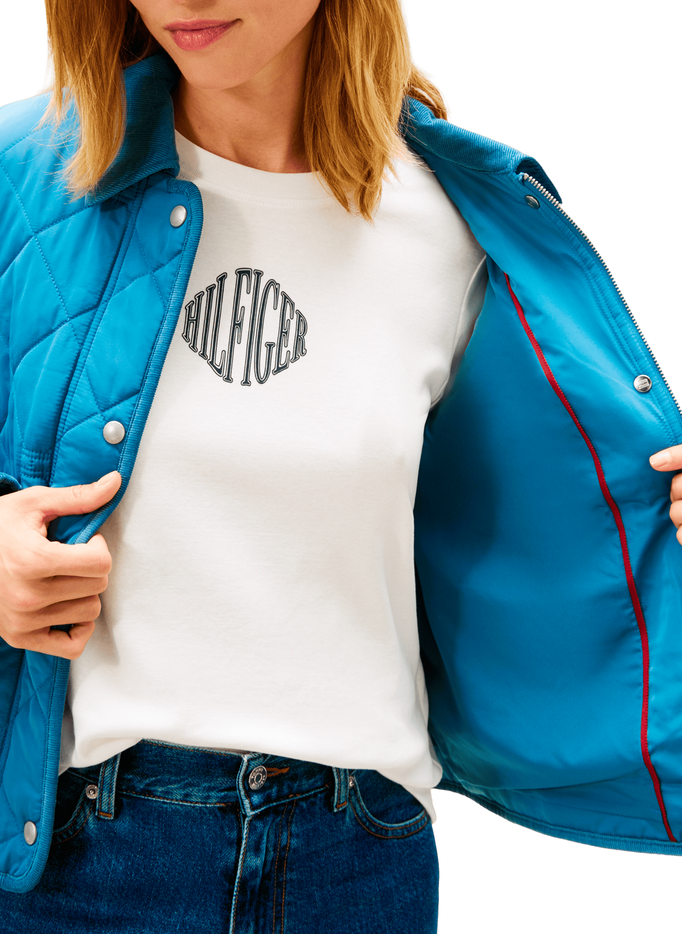 Veste matelassée à col contrasté TOMMY HILFIGER Bleu