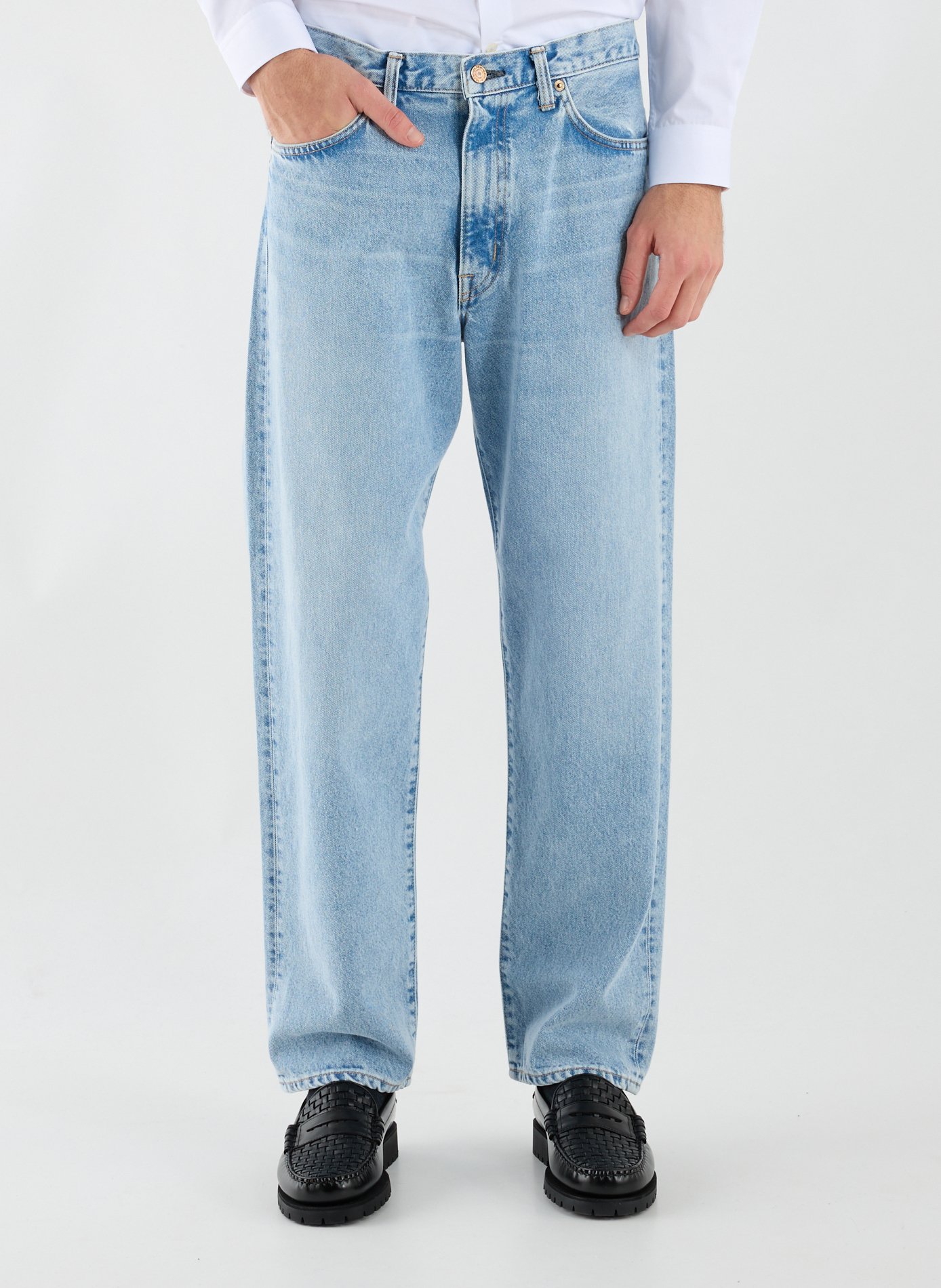 Five-pocket cotton jeans EDWIN Blue