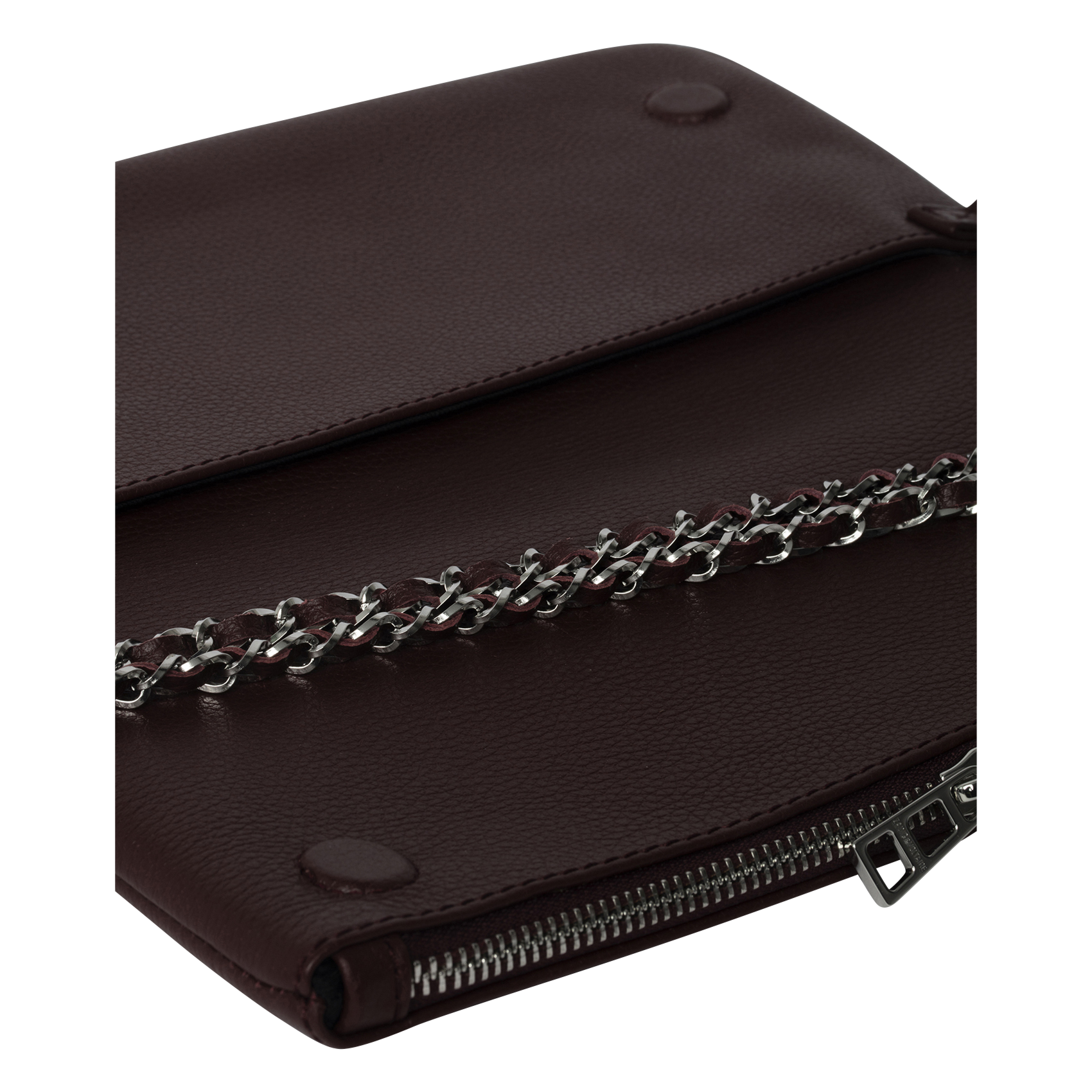 Pochette en cuir rock ZADIG&VOLTAIRE Rouge