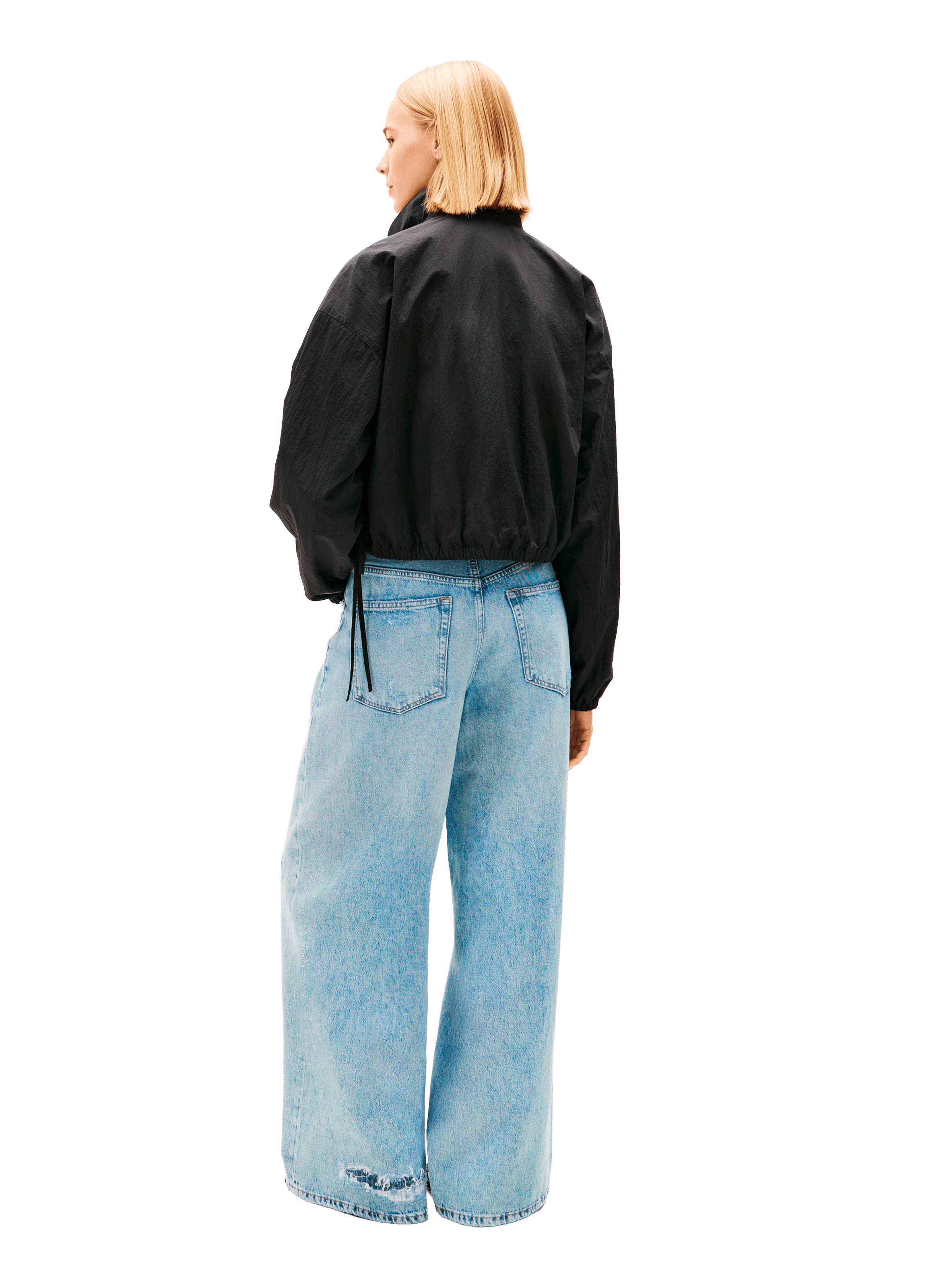 Veste courte droite zippée à liens TOMMY HILFIGER Noir