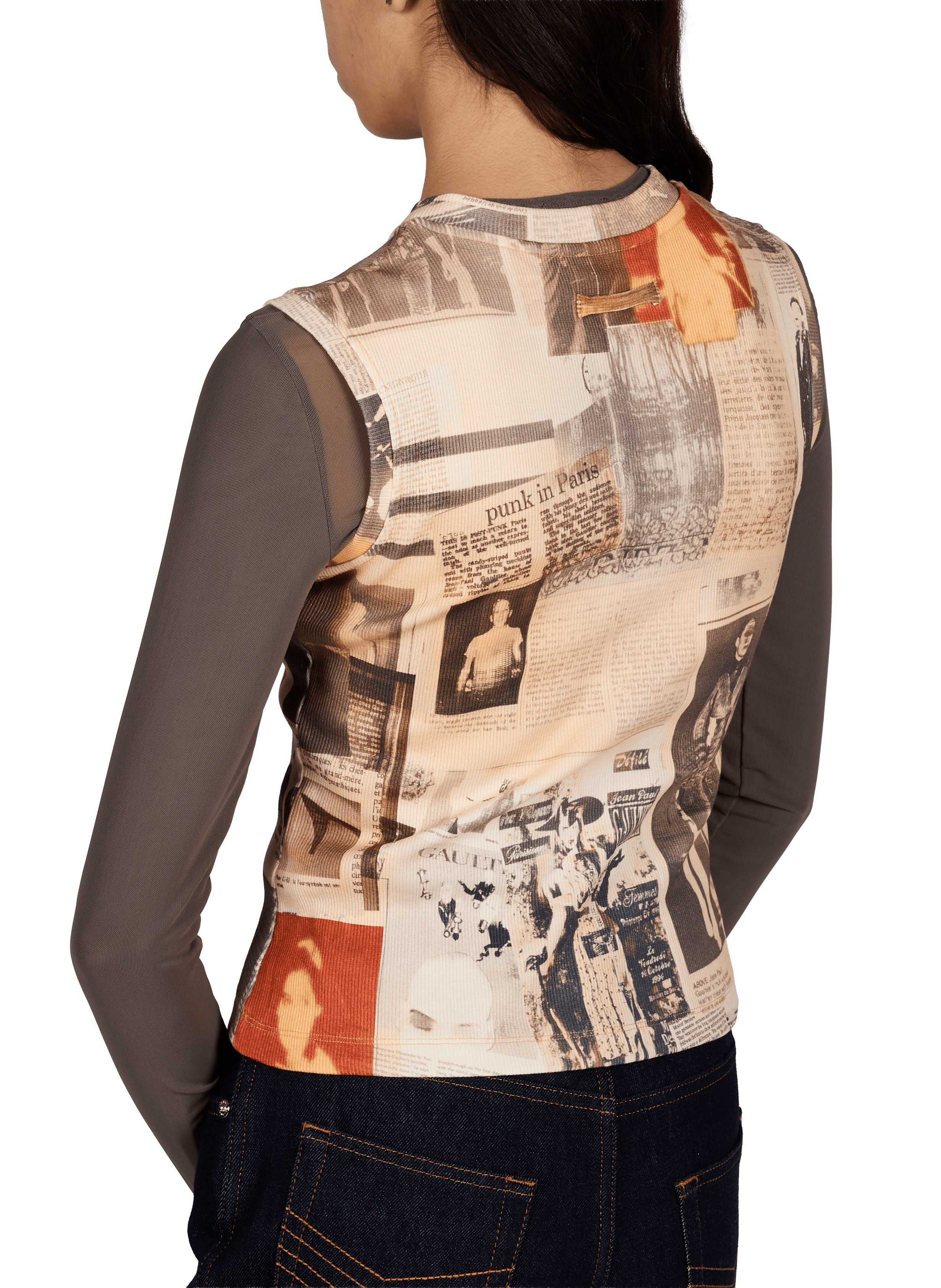 Printed cotton blend top JEAN PAUL GAULTIER Multicolour