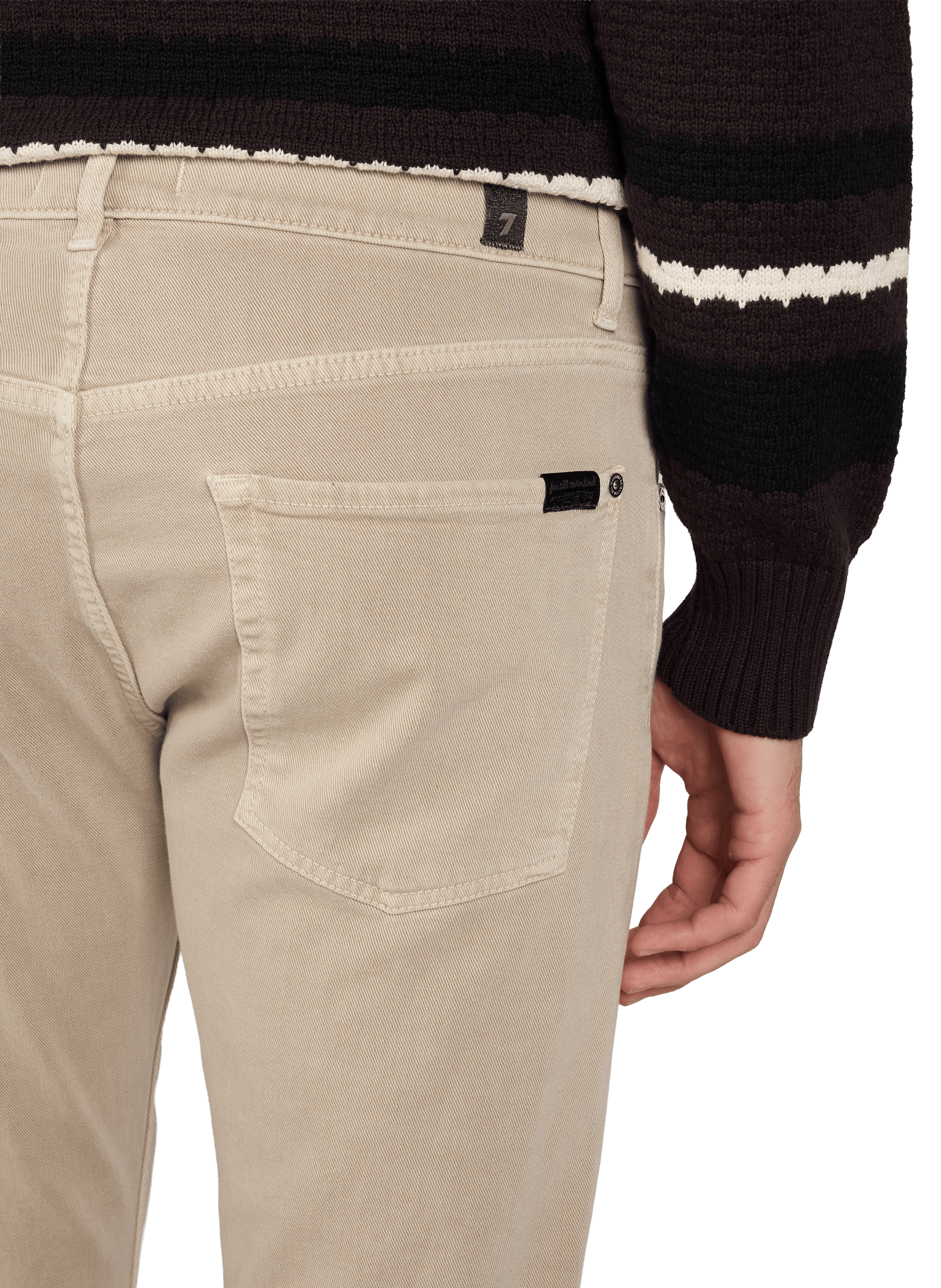 Jeans droit taille normale en coton mélangé 7 FOR ALL MANKIND Marron