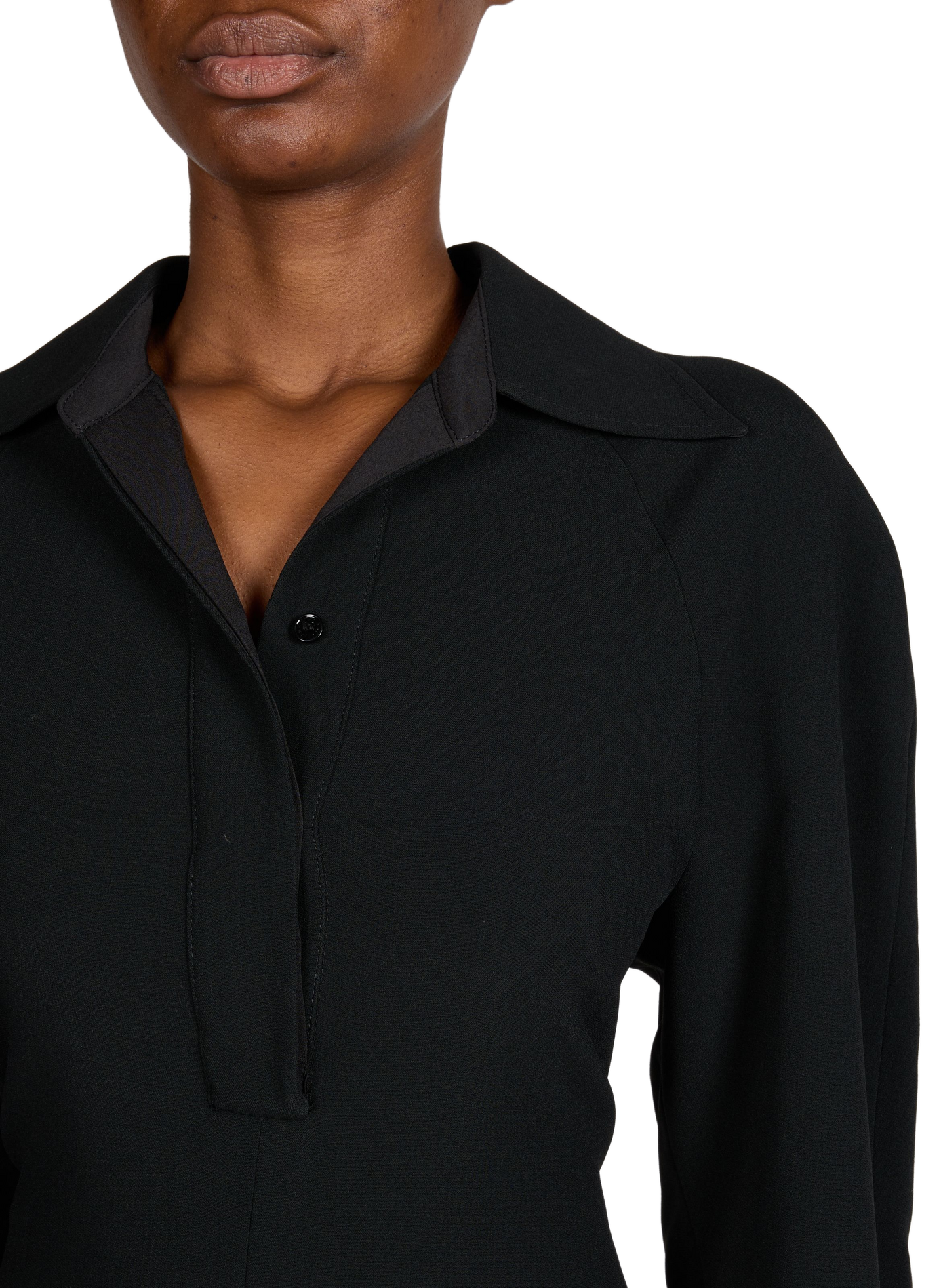 <p>Mid-length fitted dress with puff sleeves</p> VICTORIA BECKHAM Black