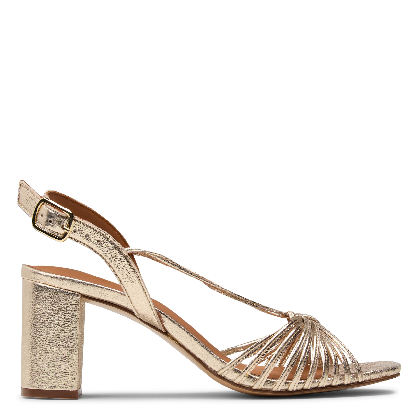 Sandales à talons en cuir métallisé sunny MAISON 123 Doré