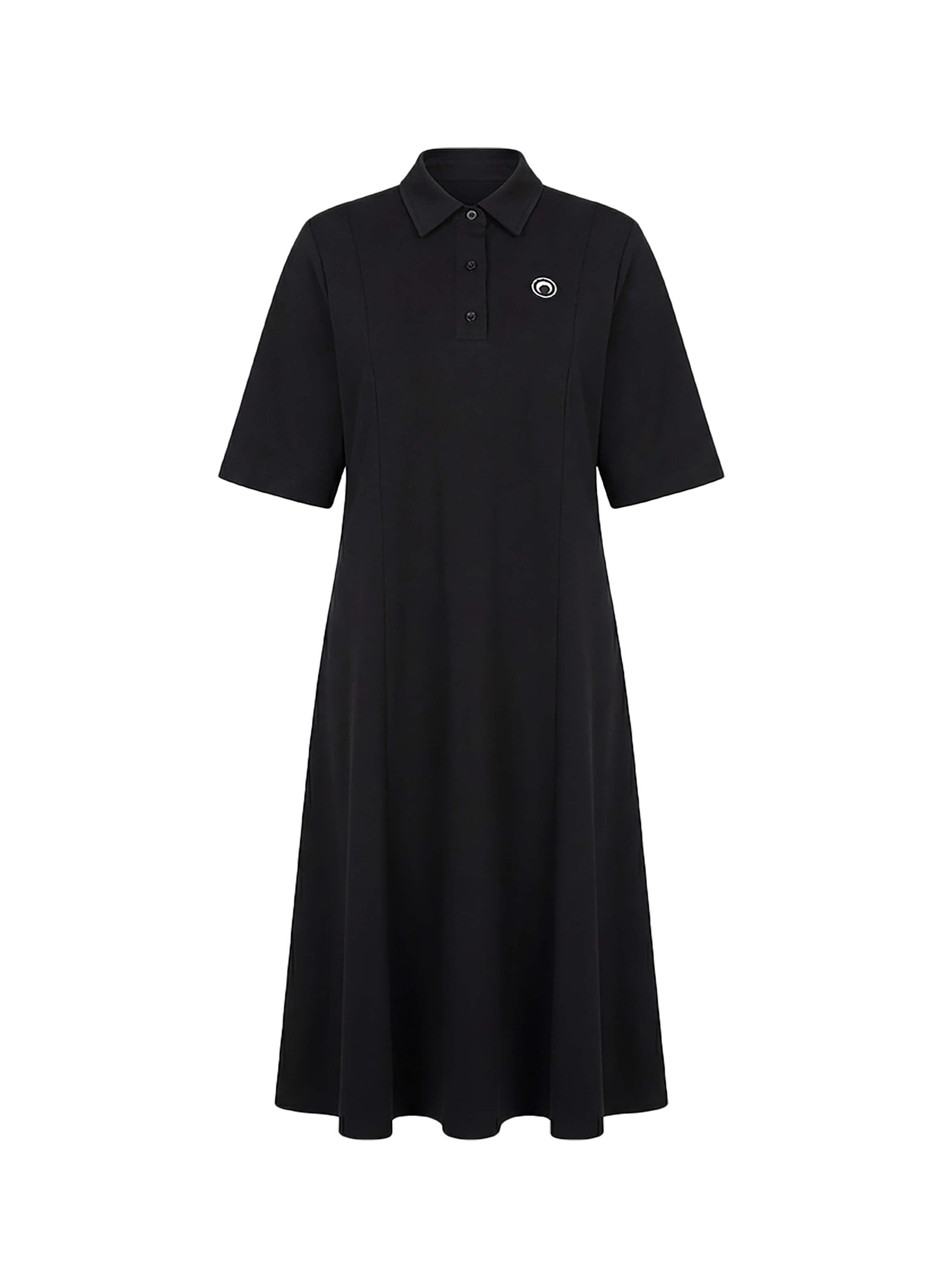 Robe longue polo logo moon en jersey de coton biologique MARINE SERRE Noir