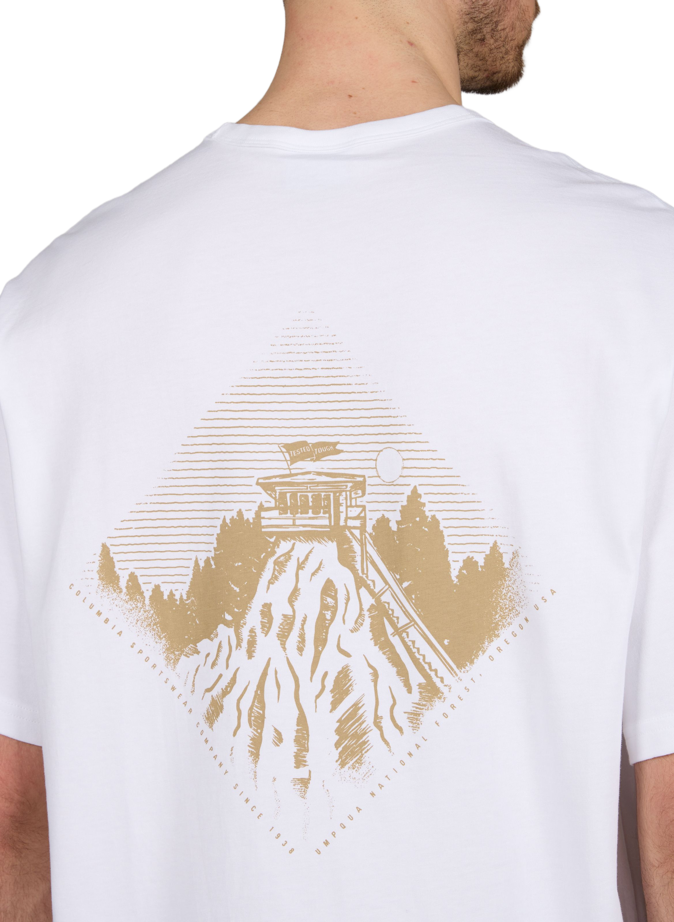 Oversized printed cotton T-shirt COLUMBIA White