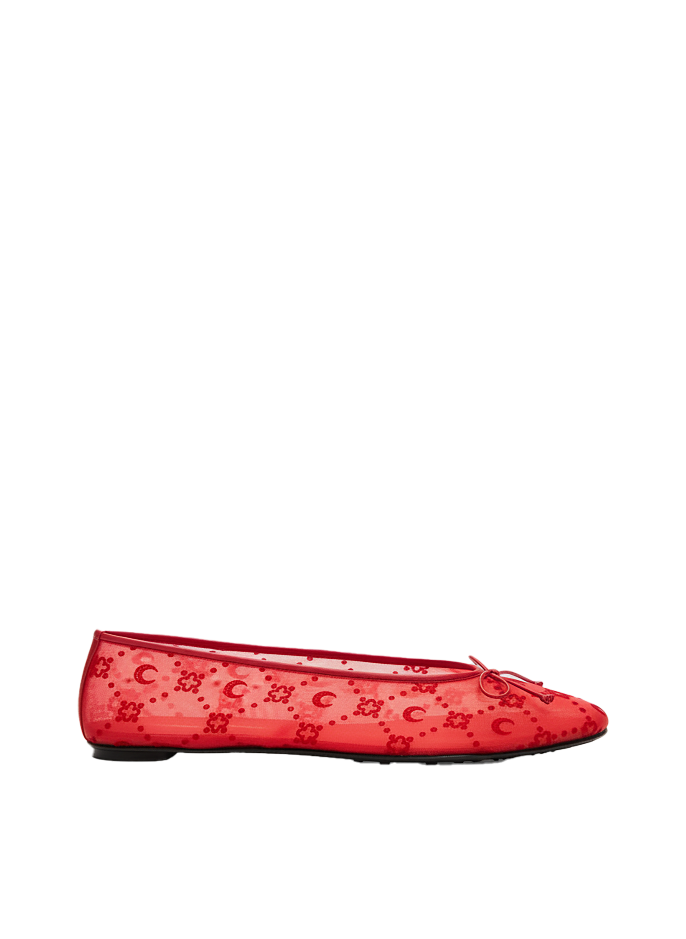Moonogram mesh flock flats  Rouge