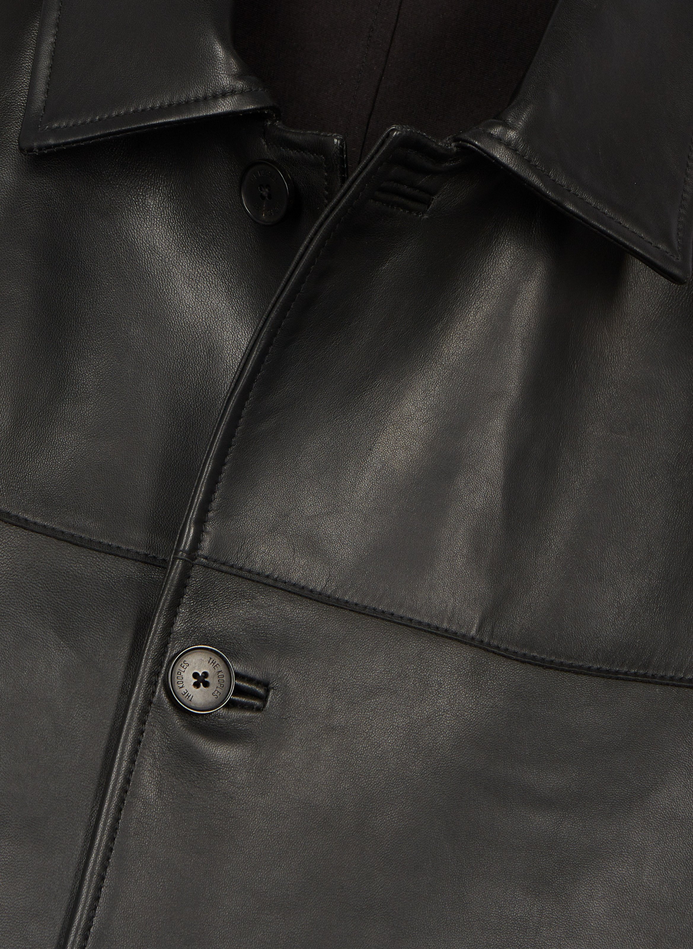Blouson en cuir à boutons THE KOOPLES Noir
