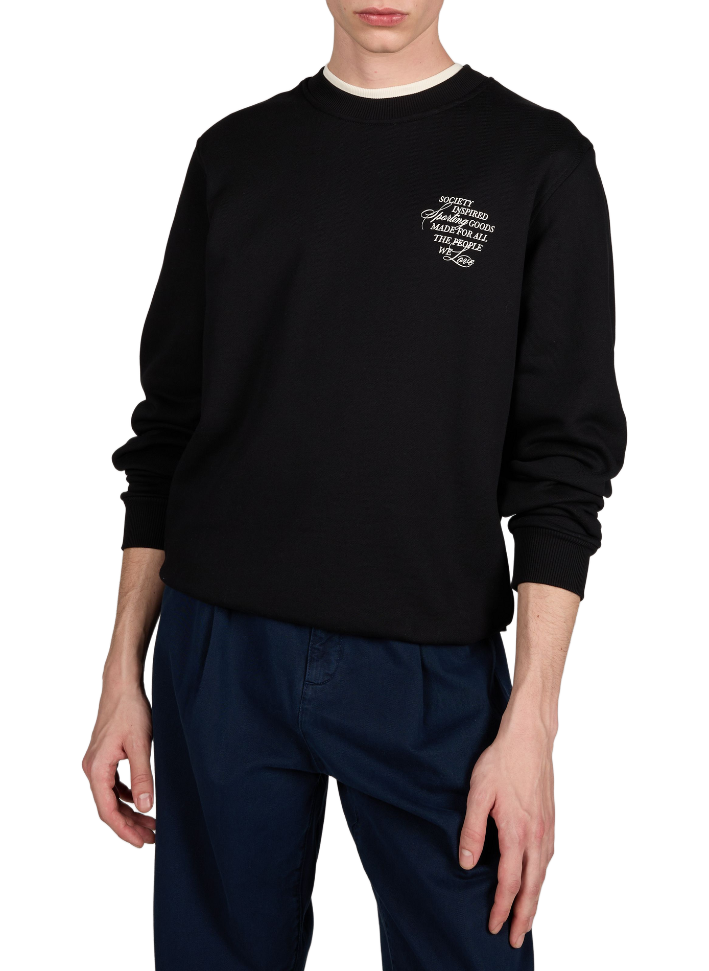 Sweatshirt à imprimé en coton LES DEUX Noir