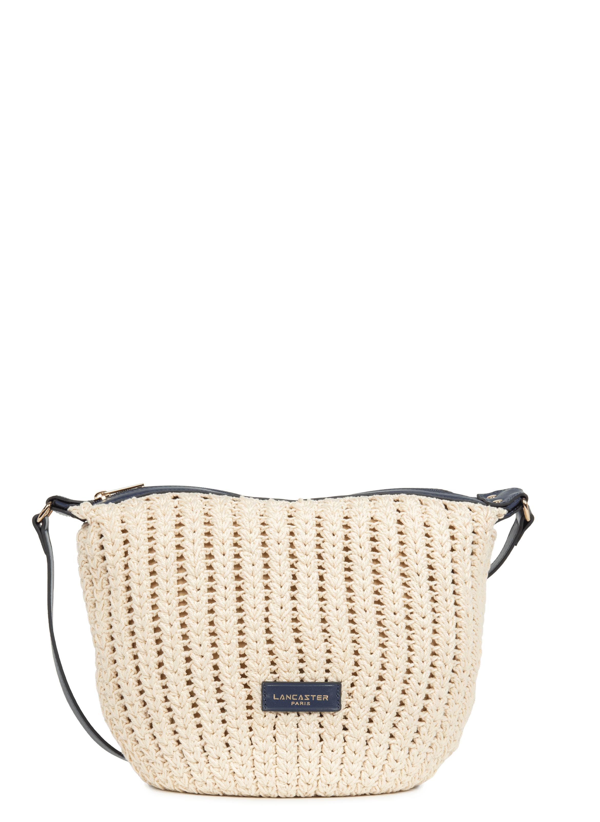 M shoulder bag - tressé coton LANCASTER Blue