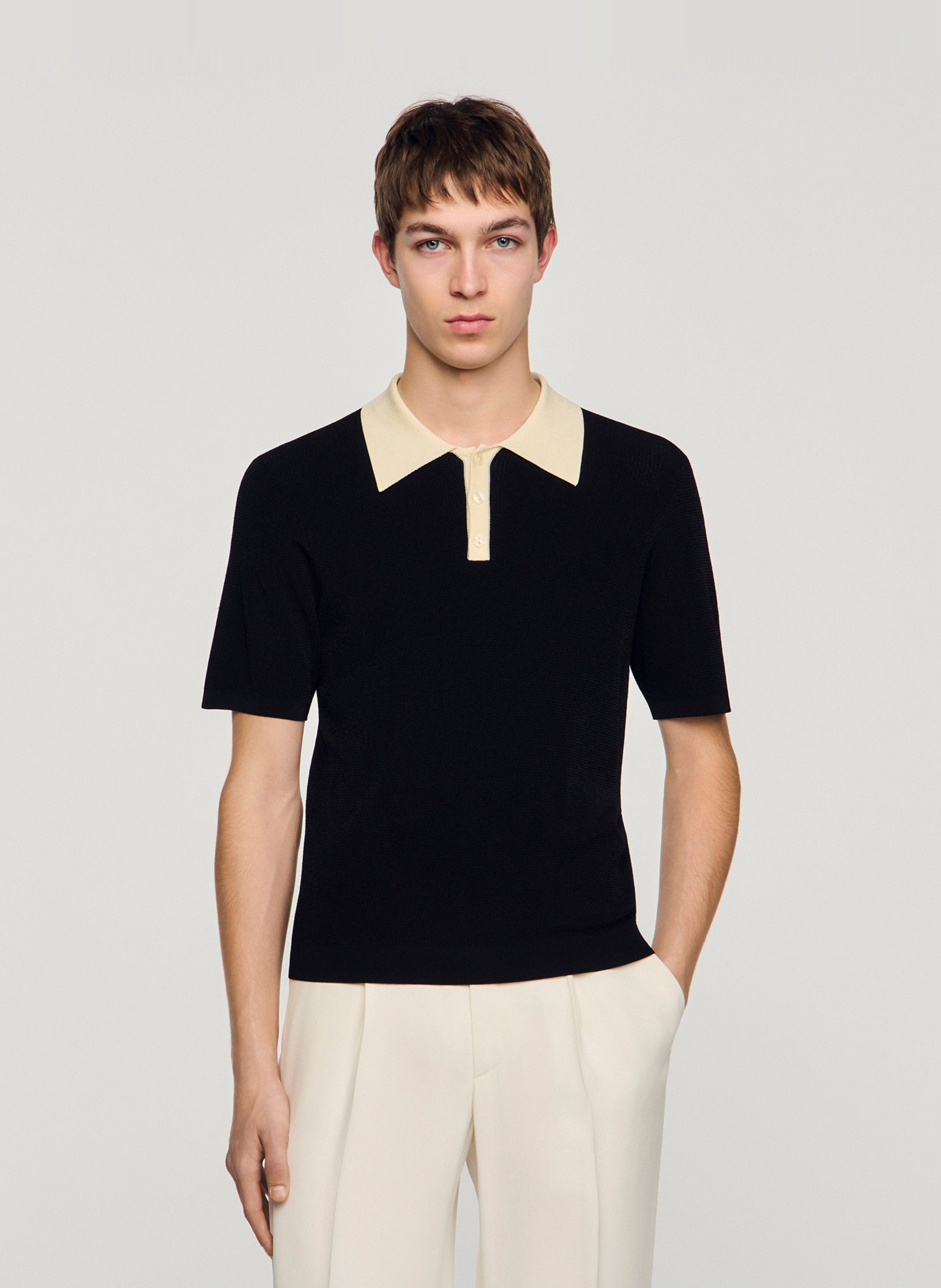 Polo en maille SANDRO Noir