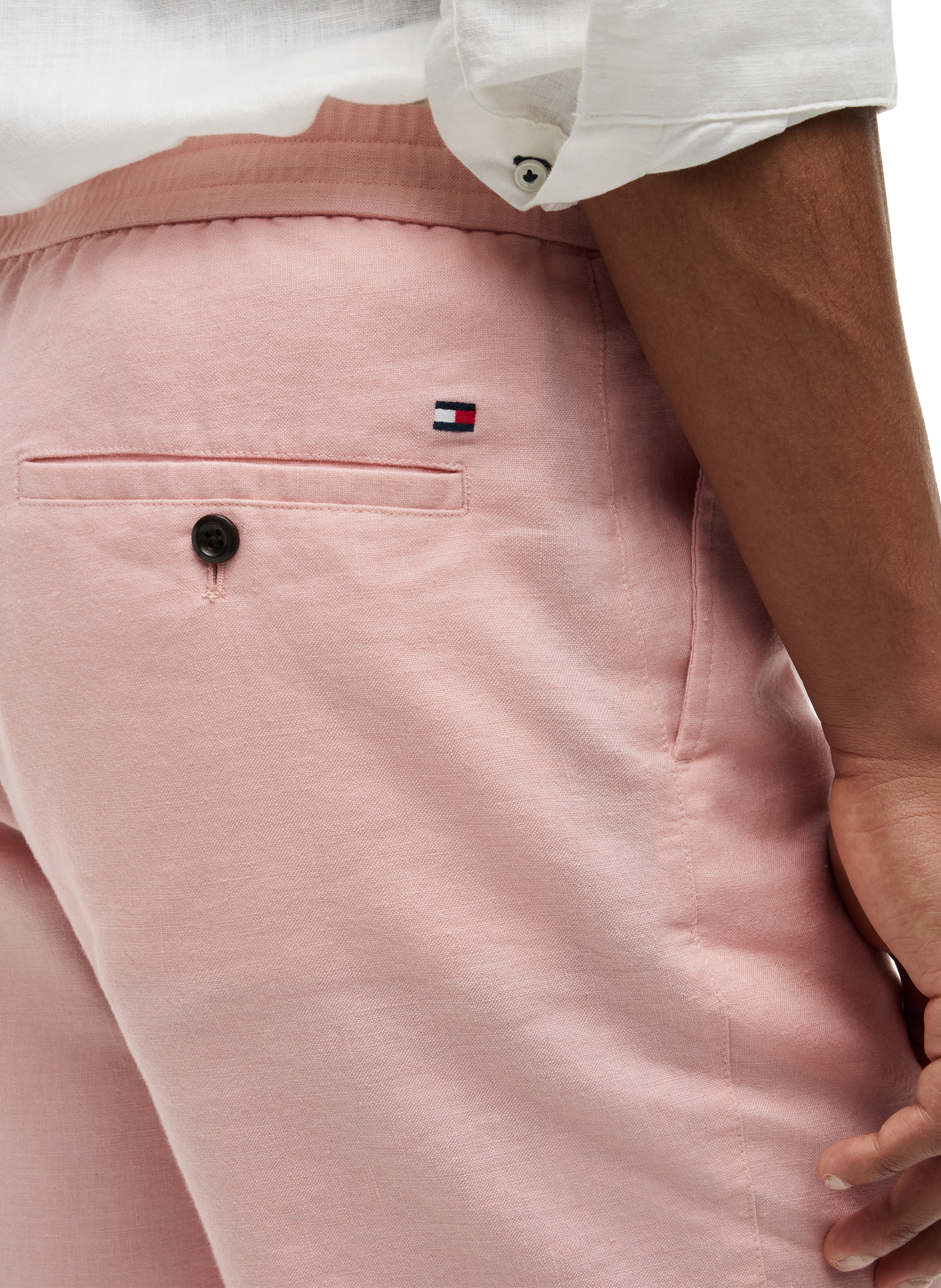 Short chino Dover in blended linen TOMMY HILFIGER Pink