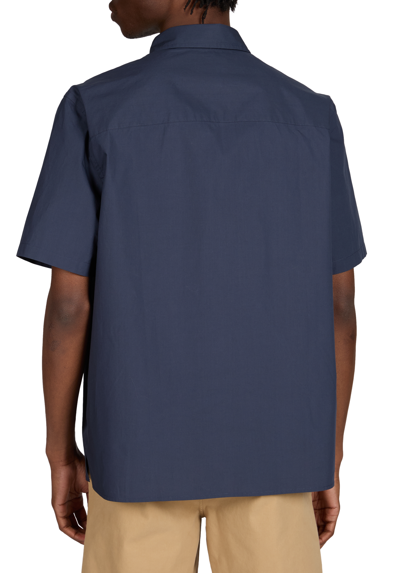 Solid short-sleeve cotton shirt AIGLE Blue