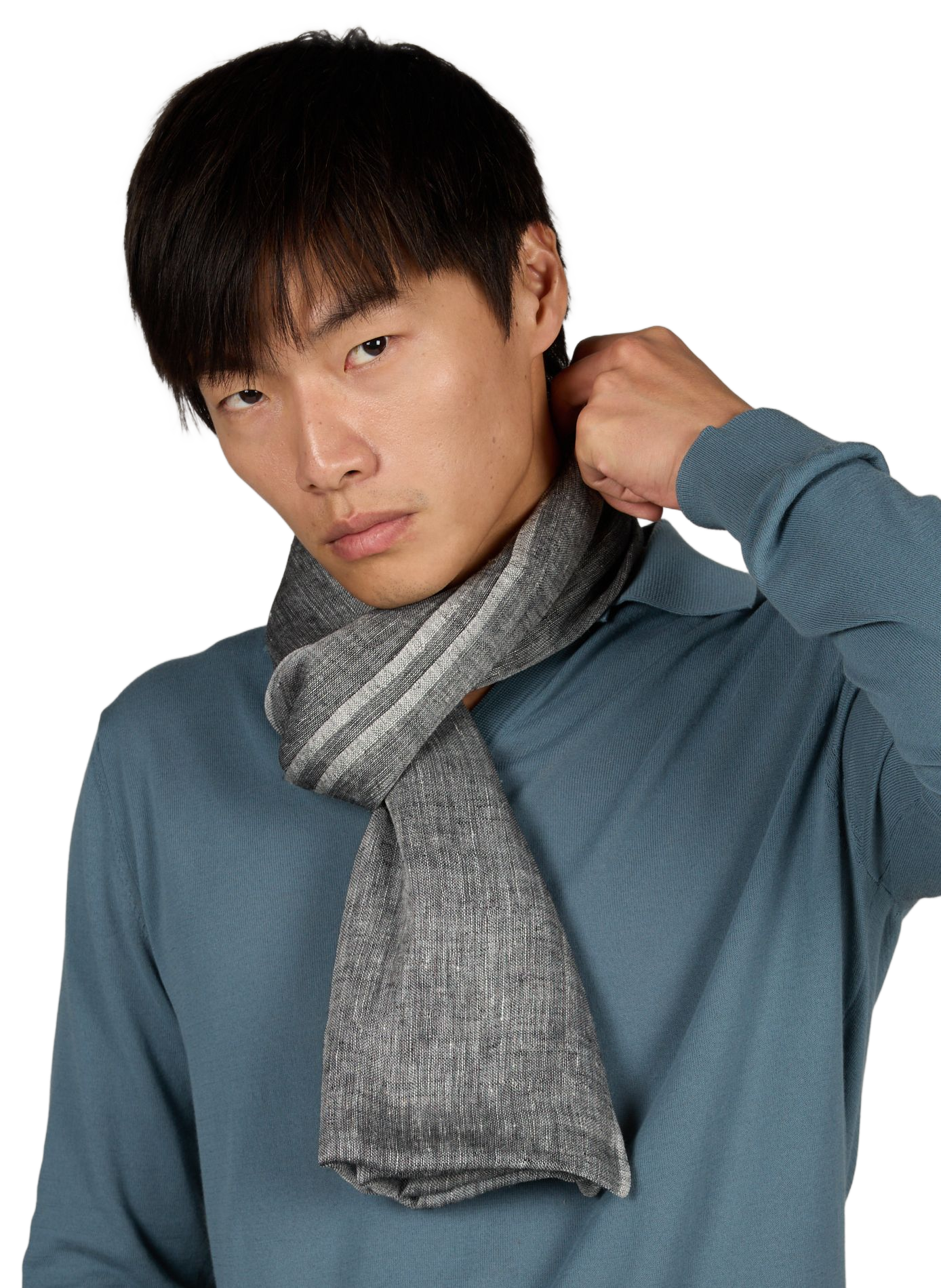 Linen and wool scarf SAISON 1865 Black