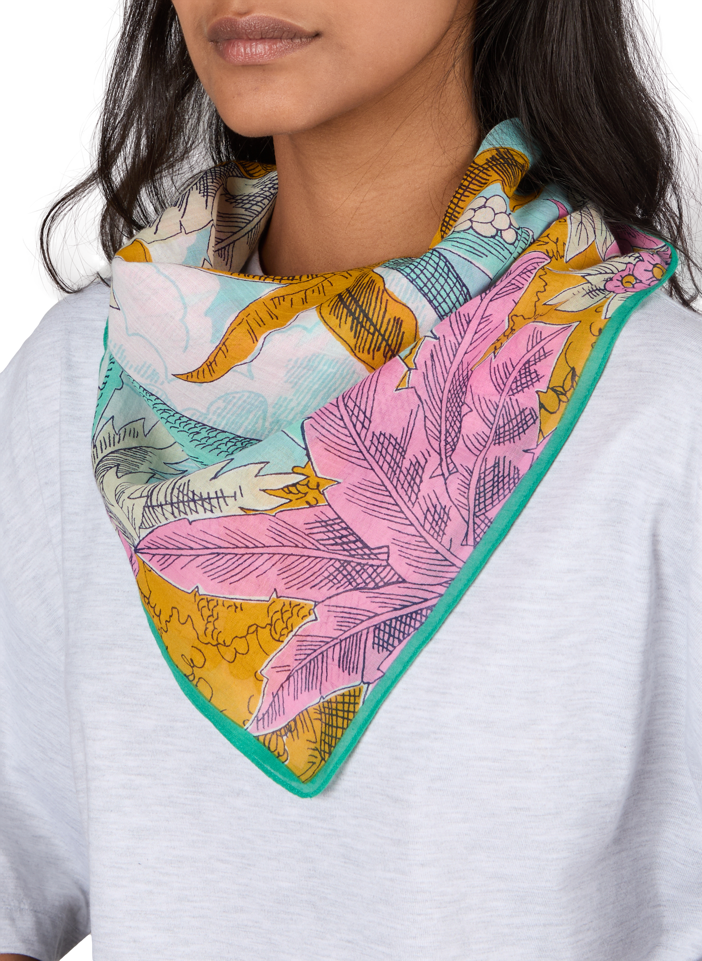 Printed Robinson Cotton Scarf INOUITOOSH Blue