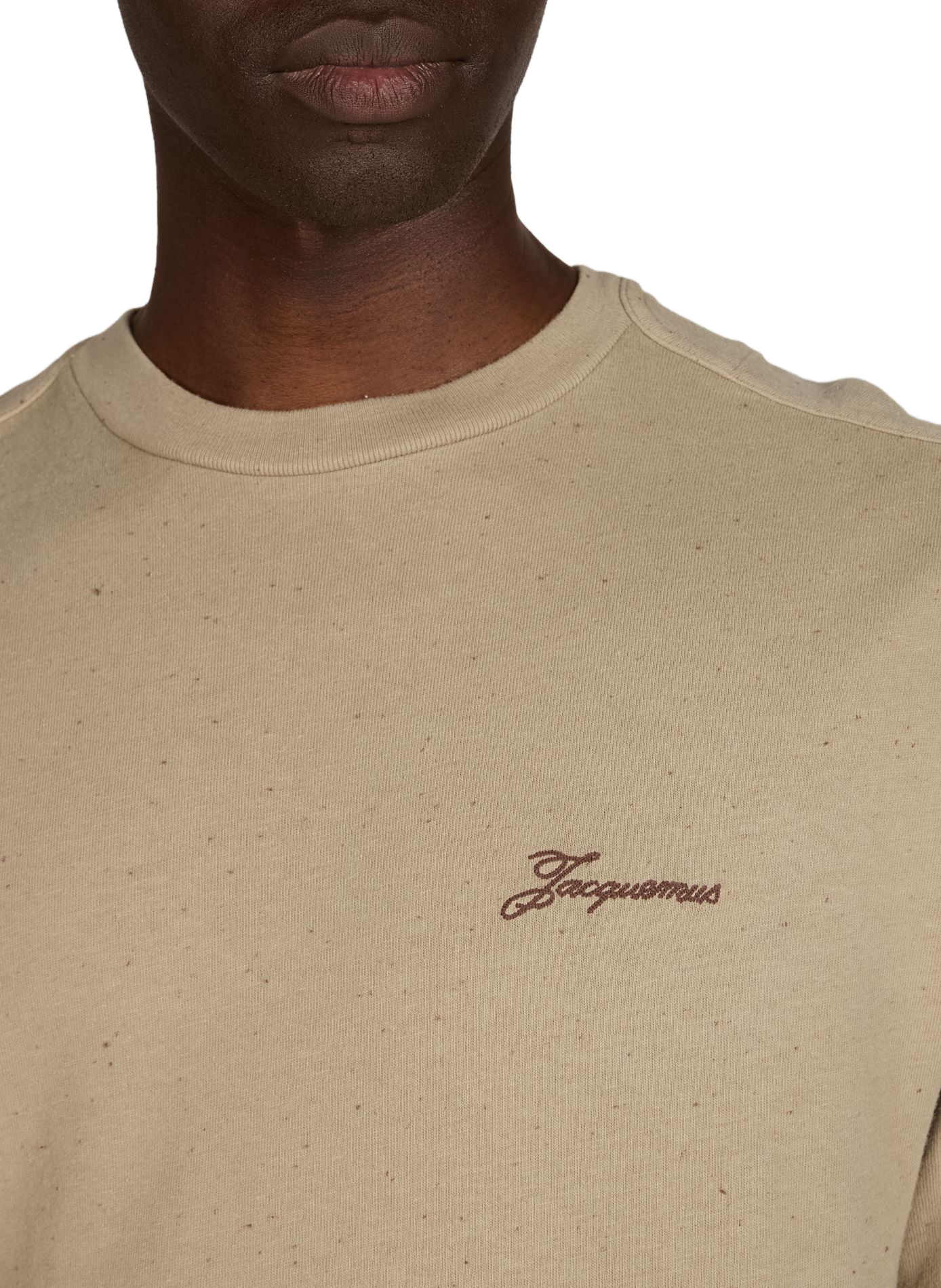 T-shirt à col rond en coton mélangé JACQUEMUS Beige