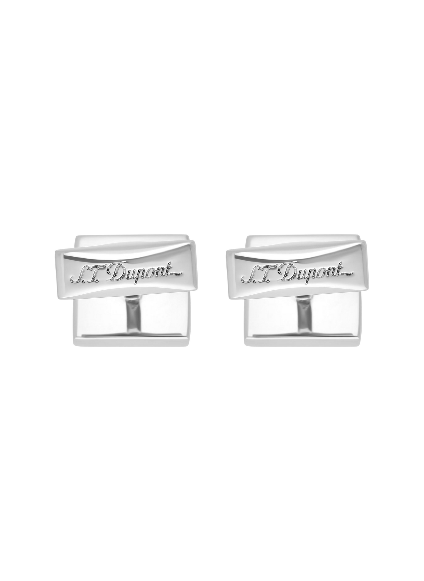 Square diamond tip cufflinks S.T. DUPONT Silver