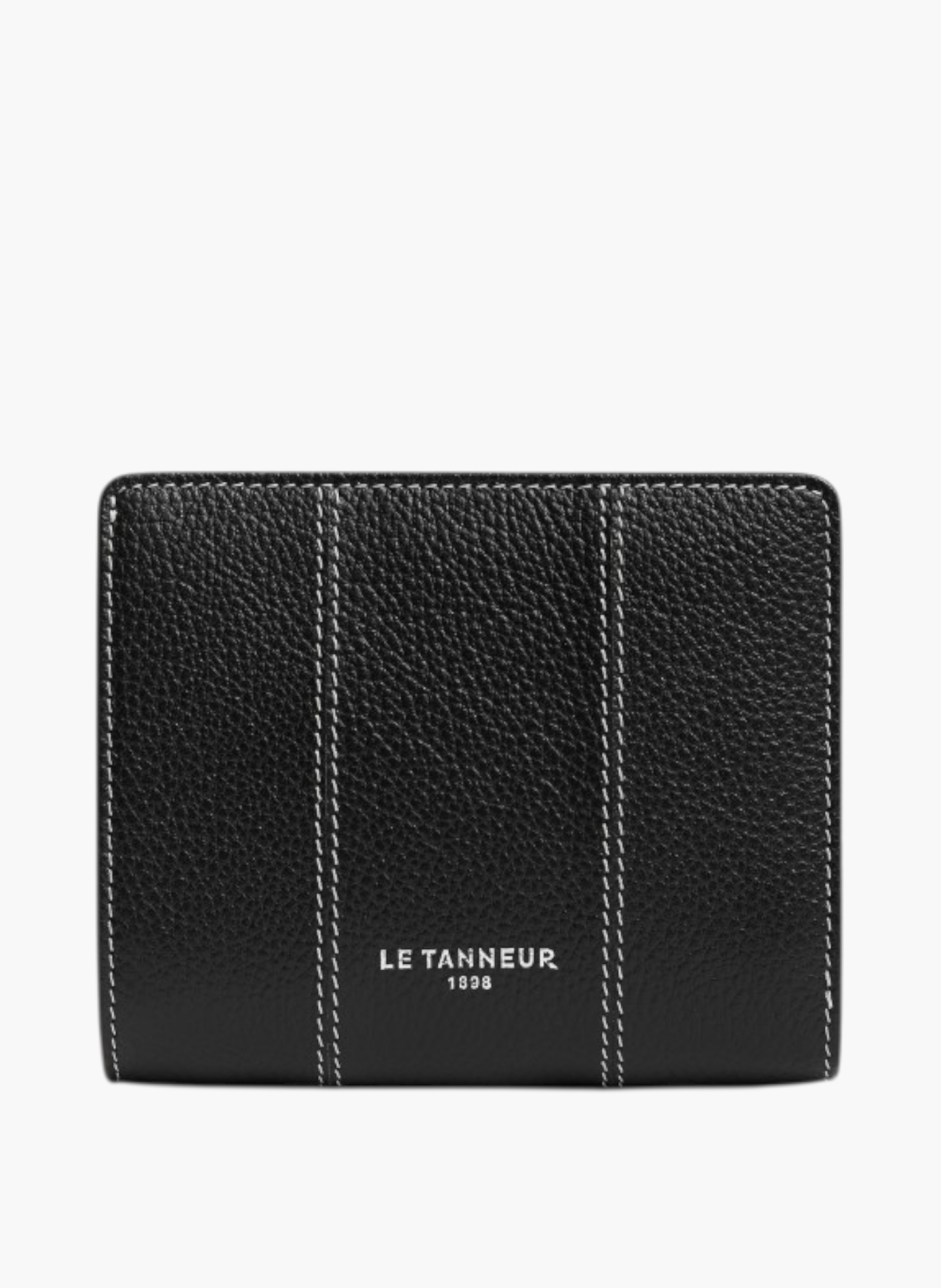 Petit portefeuille marguerite en cuir grainé LE TANNEUR Noir