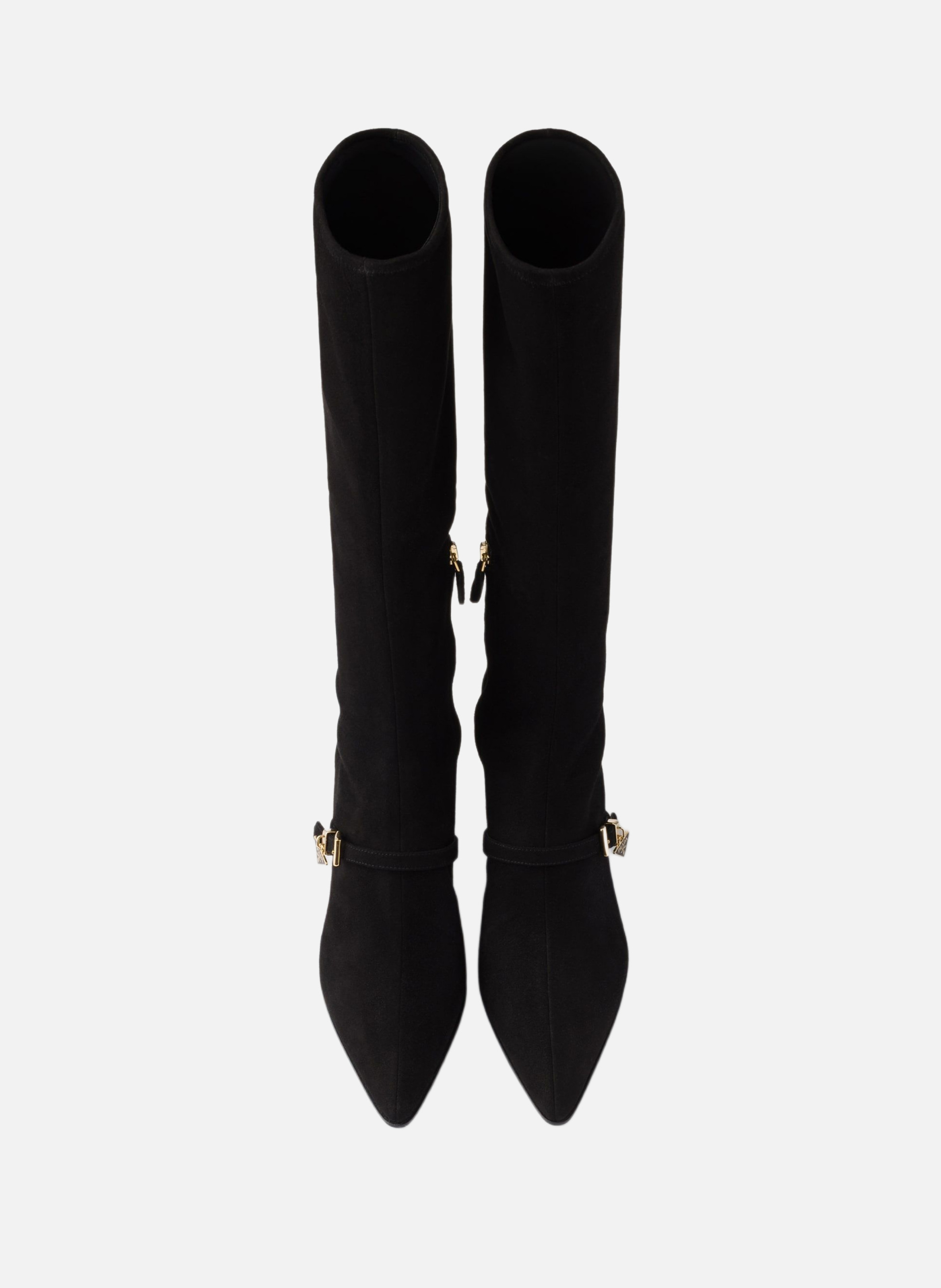 Bottes en veau velours stretch PRADA Noir