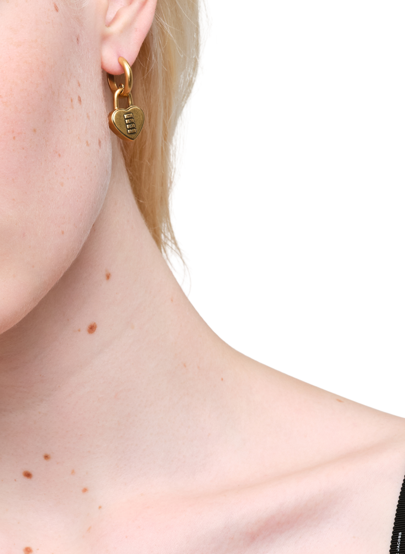 Pendientes con candado en forma de corazón. MARC JACOBS Dorado