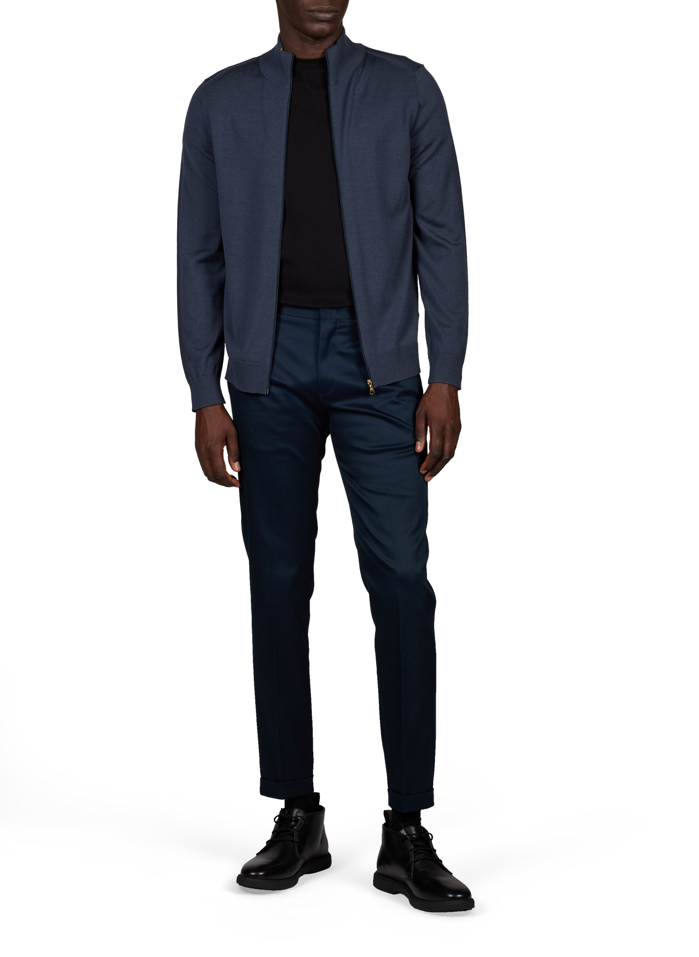 Zip-up high-neck wool vest PAUL SMITH Blue