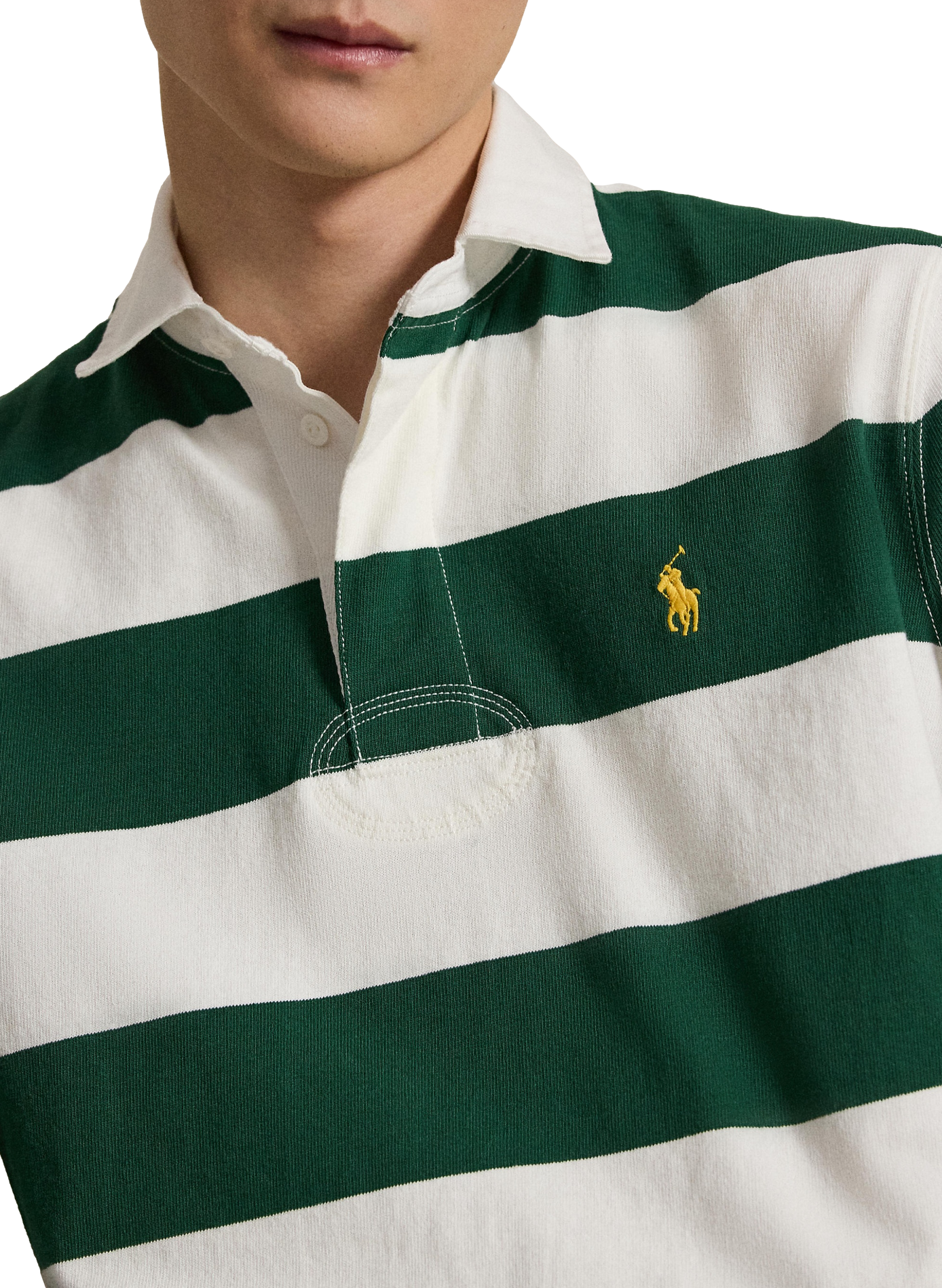Polo rayé manches longues en coton | Beige POLO RALPH LAUREN Homme