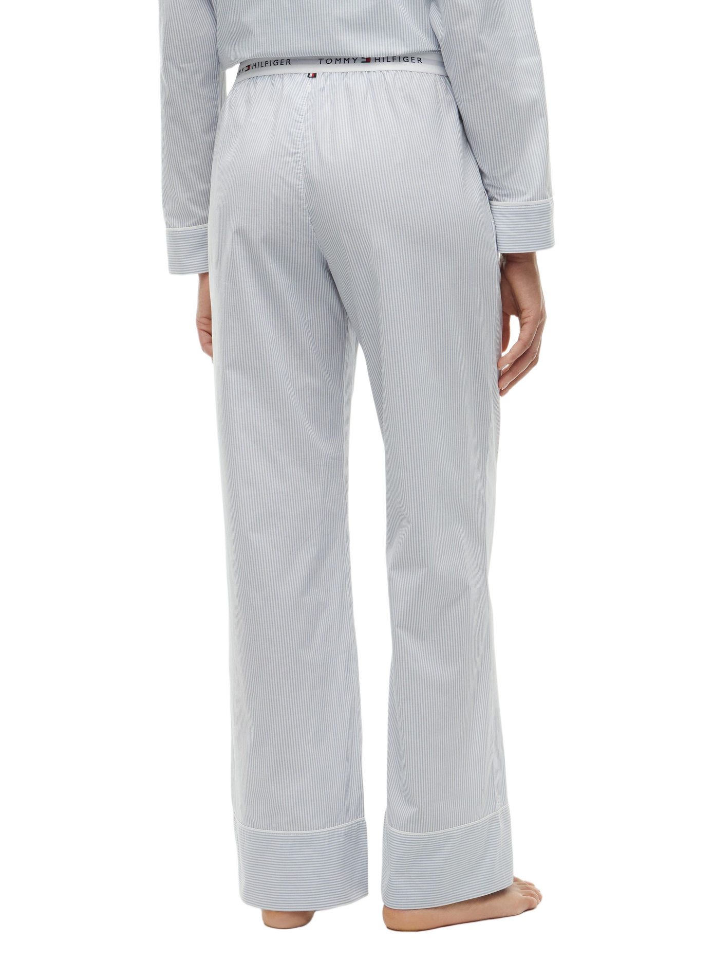 Wide-leg elasticated striped trousers TOMMY HILFIGER Grey