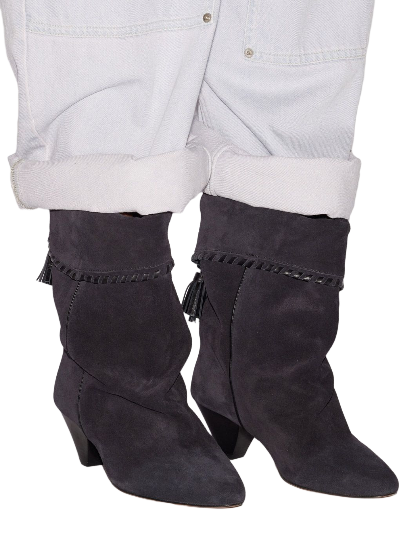 Draped Dalby boots in suede veal leather ISABEL MARANT Black