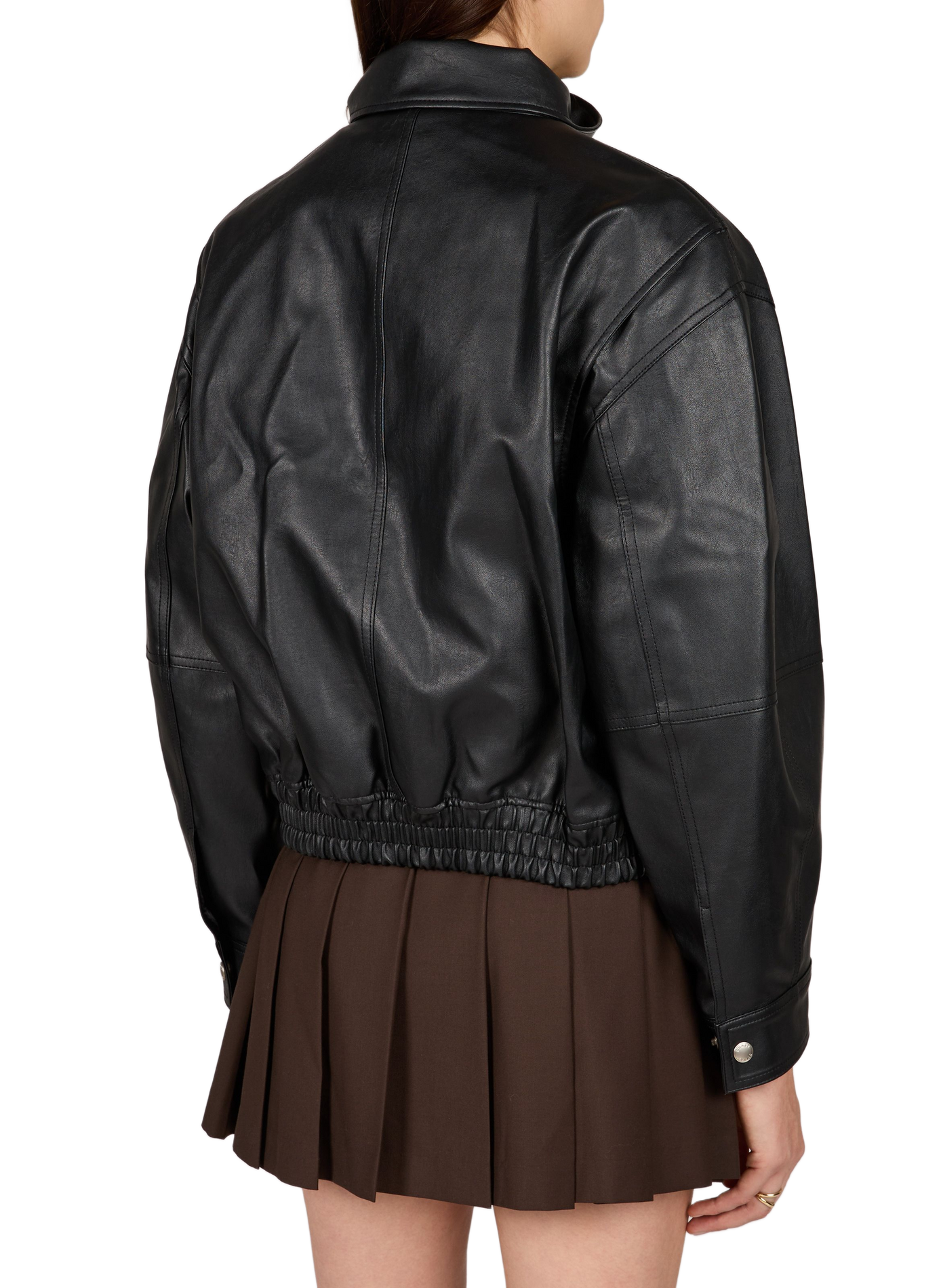 Loose fit jacket with classic zippered collar. DUNST Black