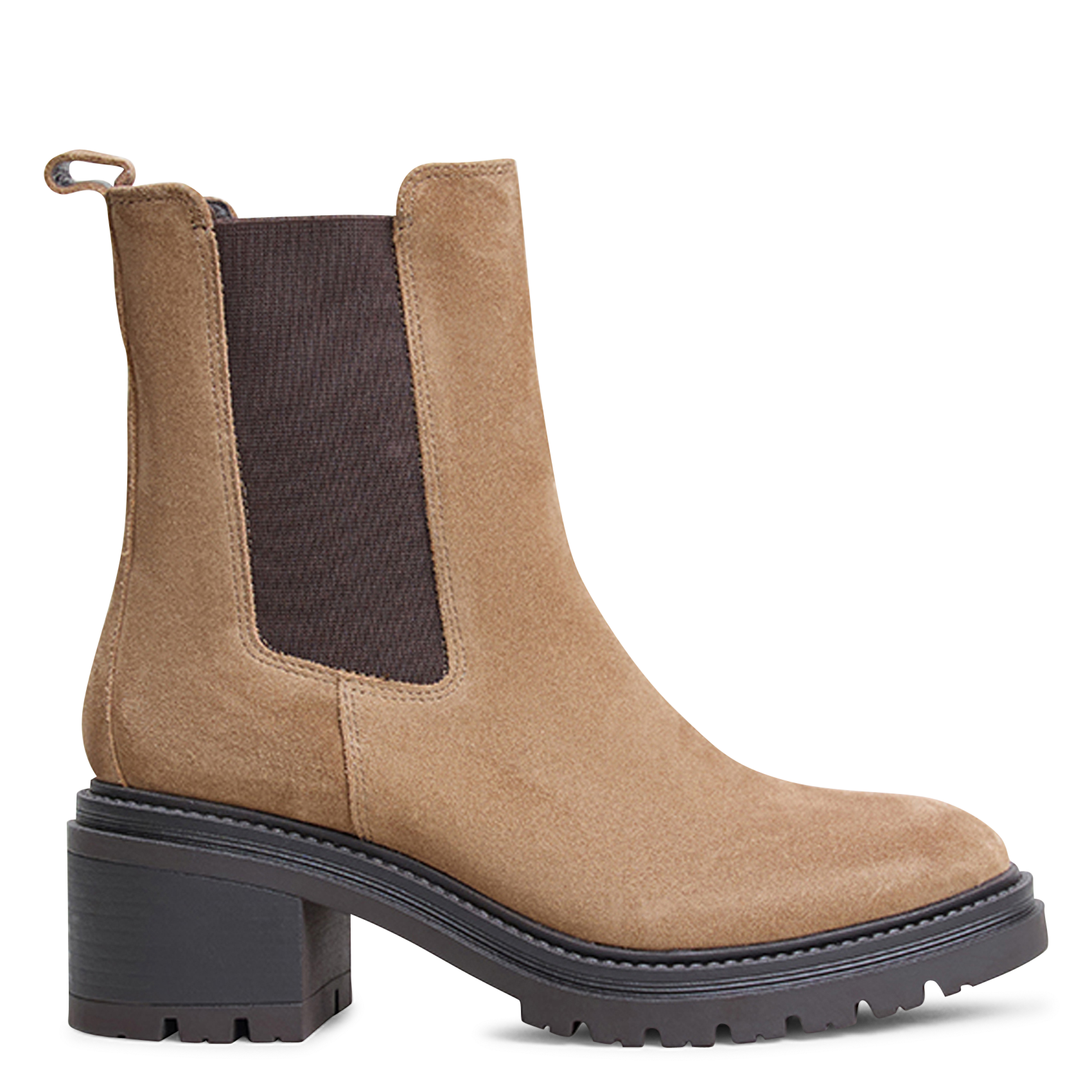 Boots chelsea à semelles crantées en daim astros JONAK Beige