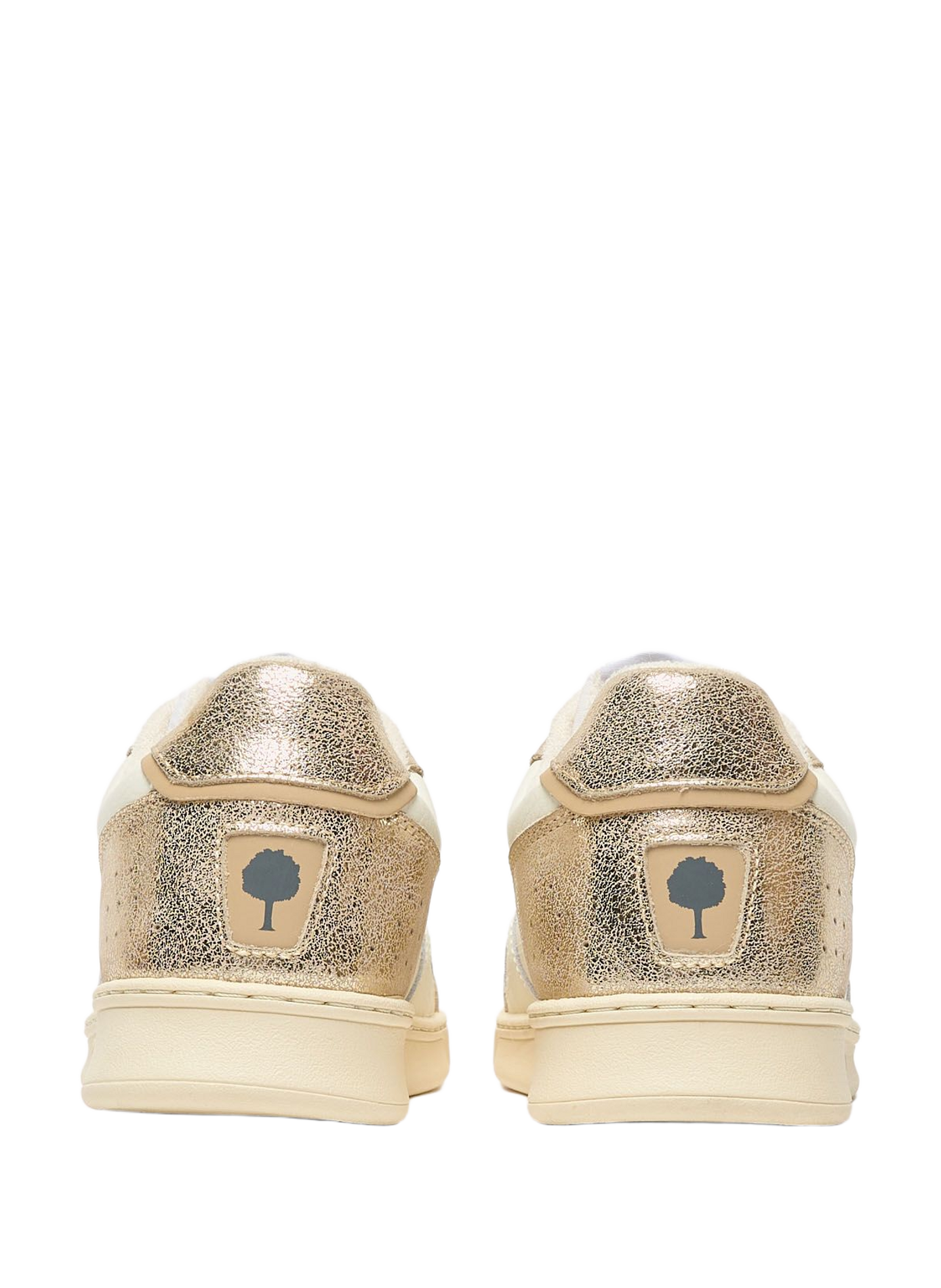 Shiny mixed leather sneakers FAGUO Beige