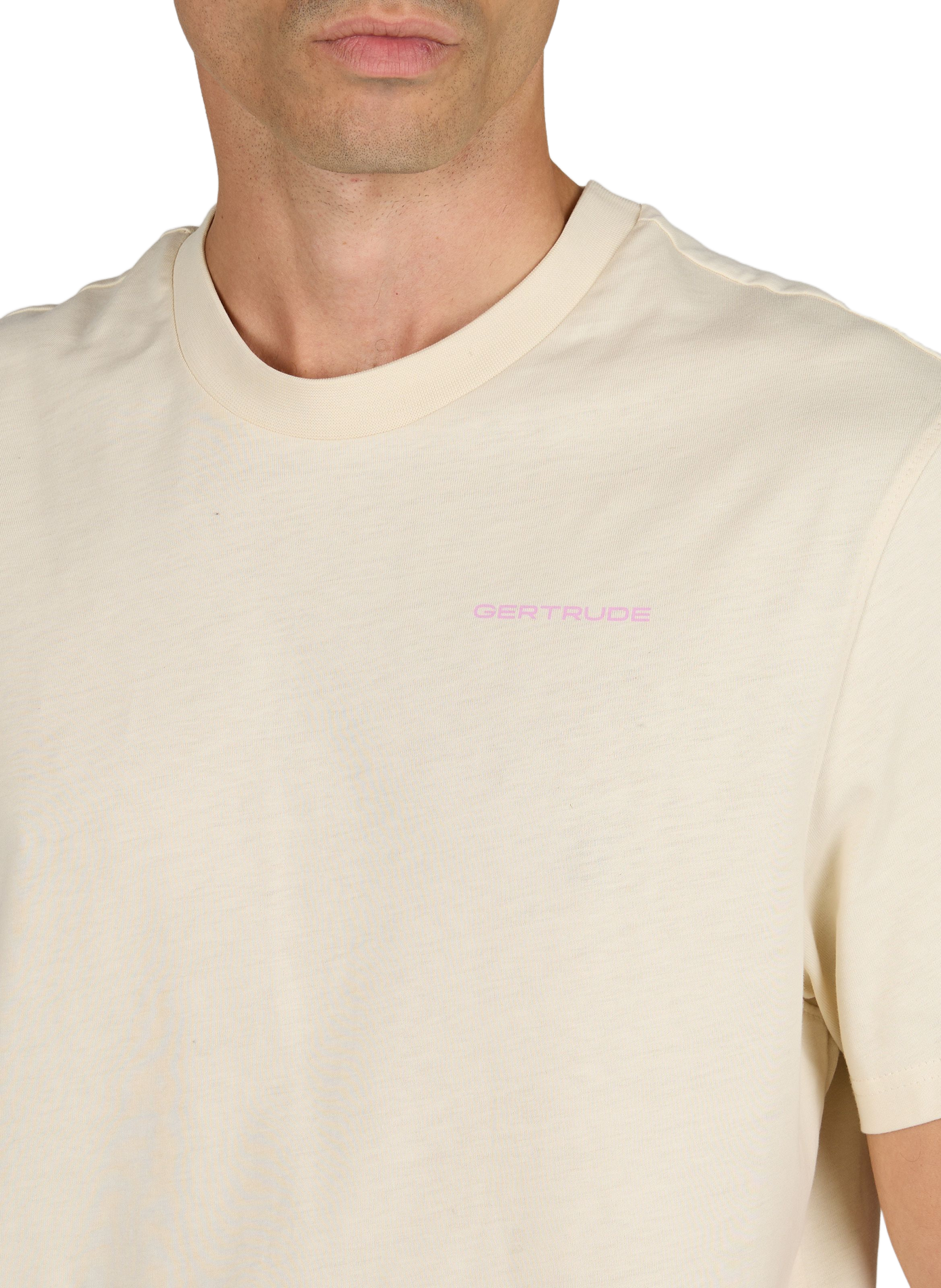 Leongeo T-shirt met rechte pasvorm, ronde hals en print van katoen GERTRUDE Beige