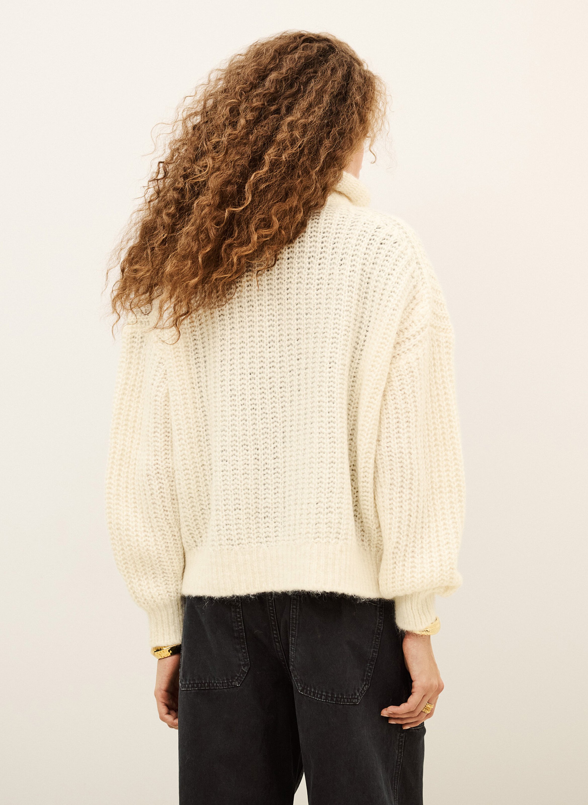 Cardigan ample en laine mélangée belwane BA&SH Beige
