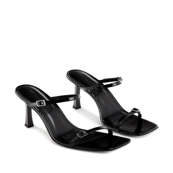 By Far Flick Leather Sandals In Black