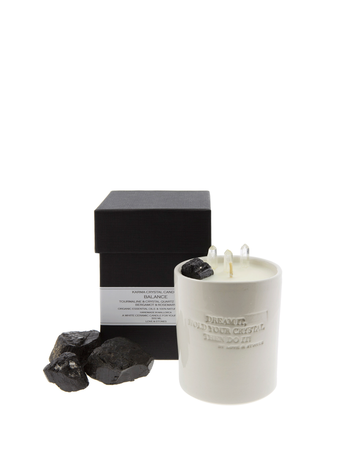 Black tourmaline candle LOVE & STONES