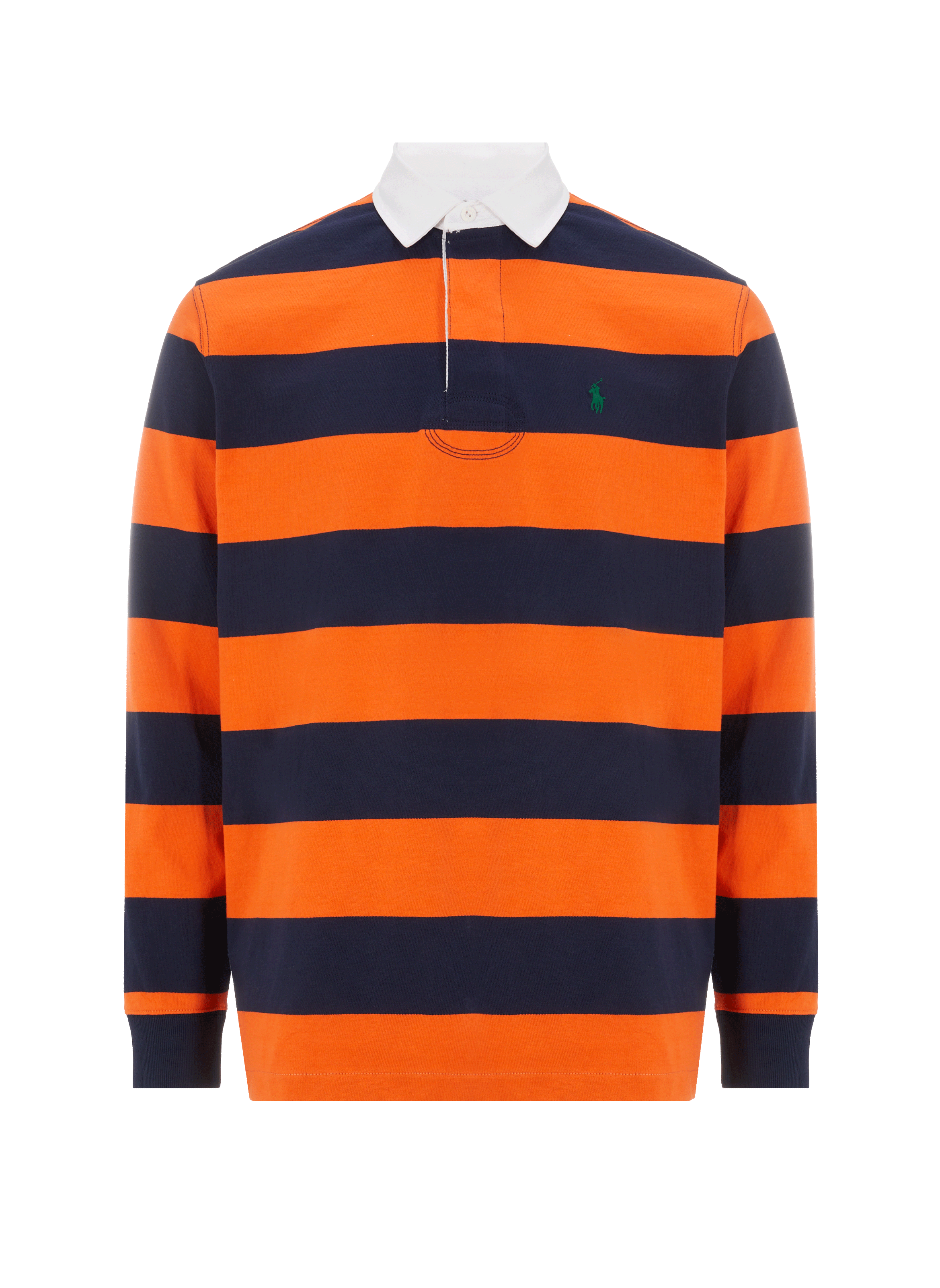 Polo rayé manches longues en coton