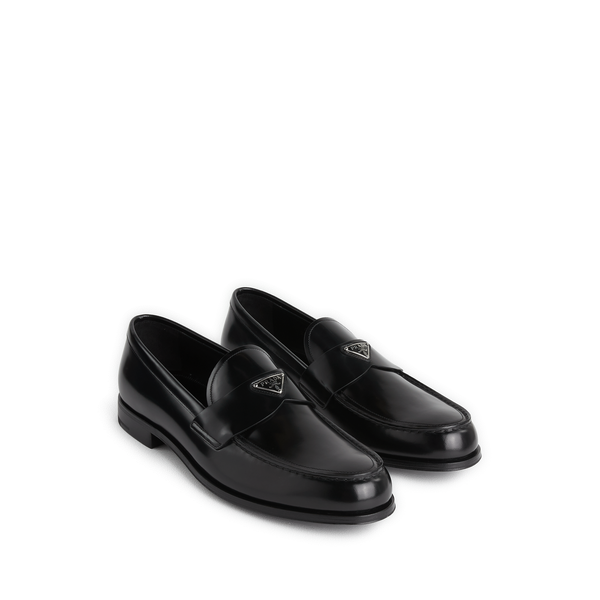 Prada Leather Loafers In Black