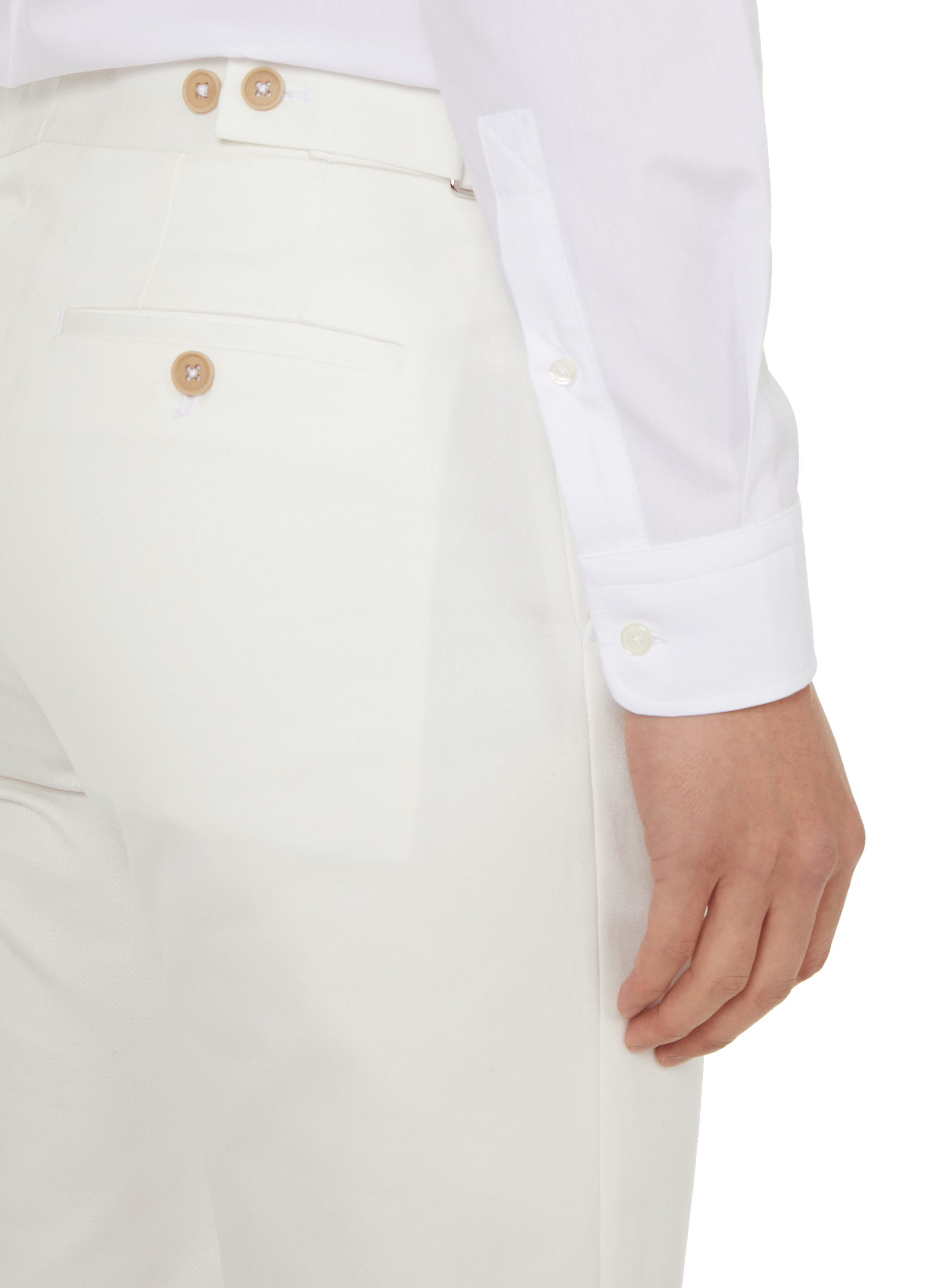 Cotton, silk and cashmere trousers Beige