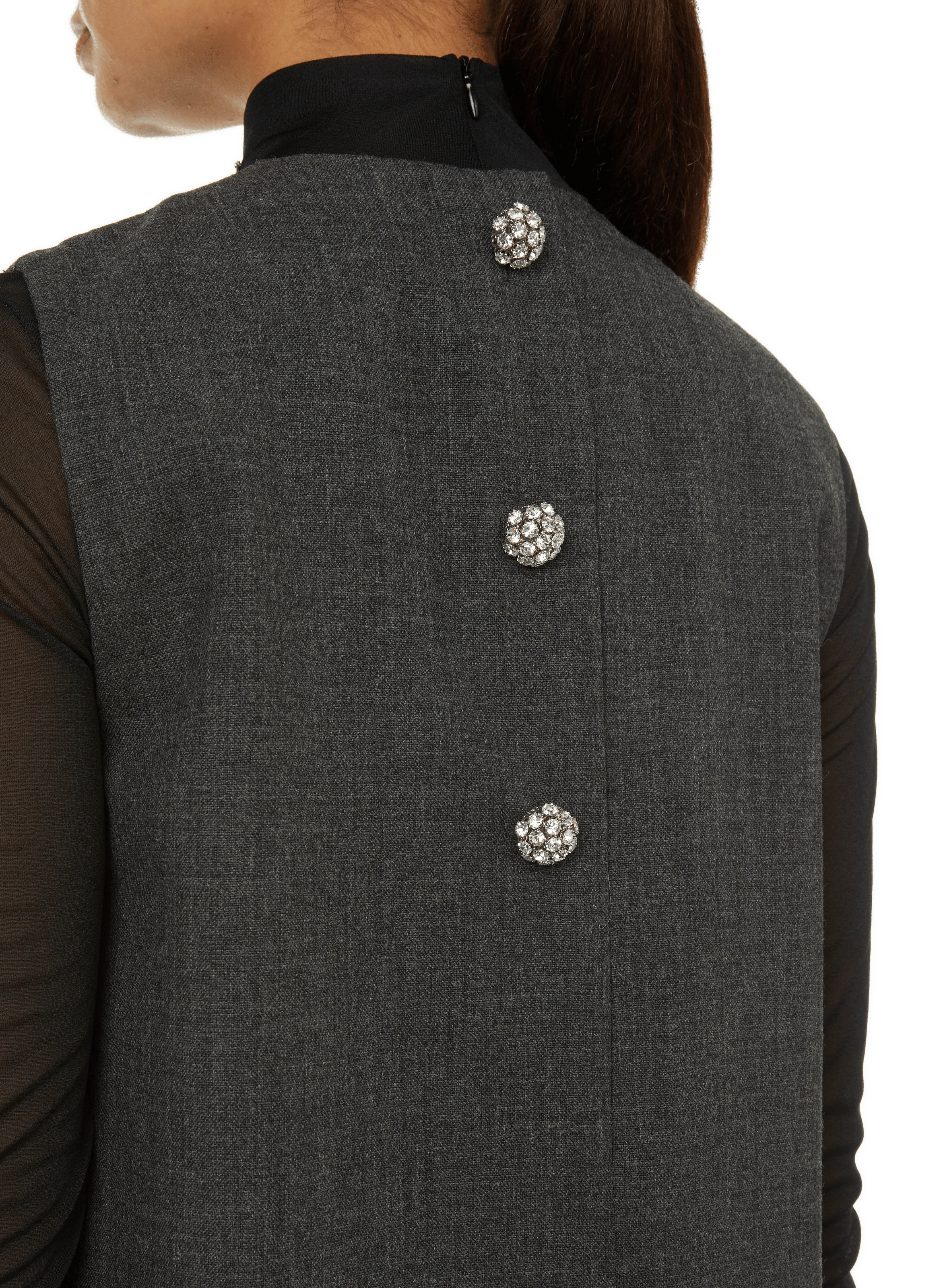 Robe courte en laine  PRADA Gris