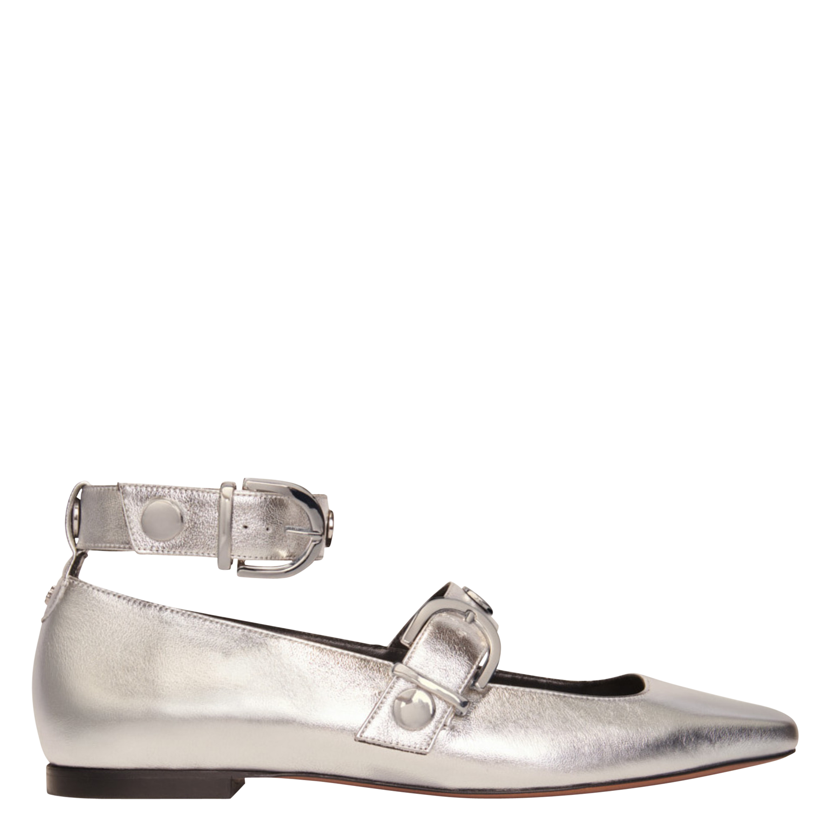 MAJE Babies en cuir Argent