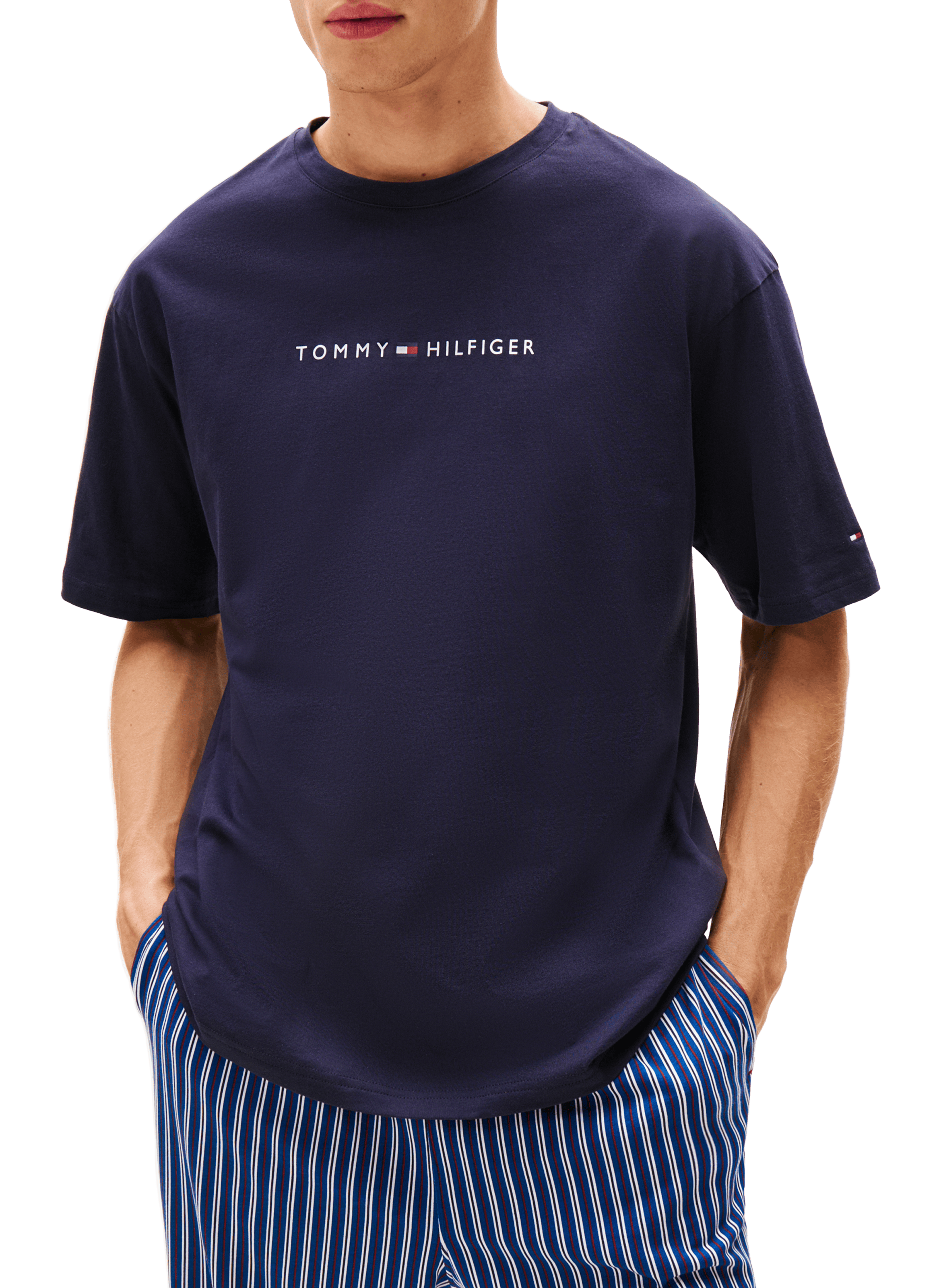 TOMMY HILFIGER T-shirt de pyjama en coton Bleu