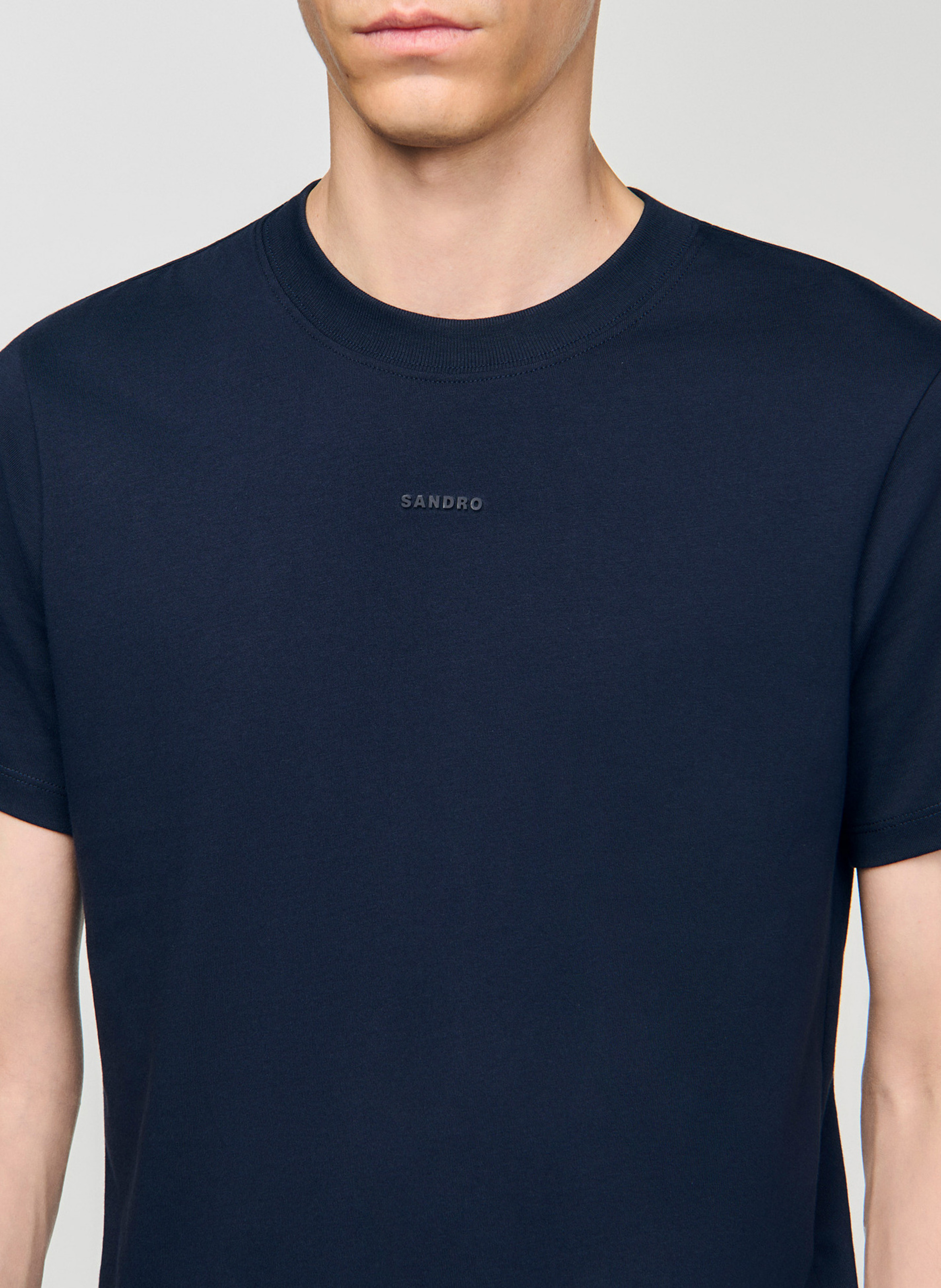 Tee-shirt droit en coton SANDRO Bleu